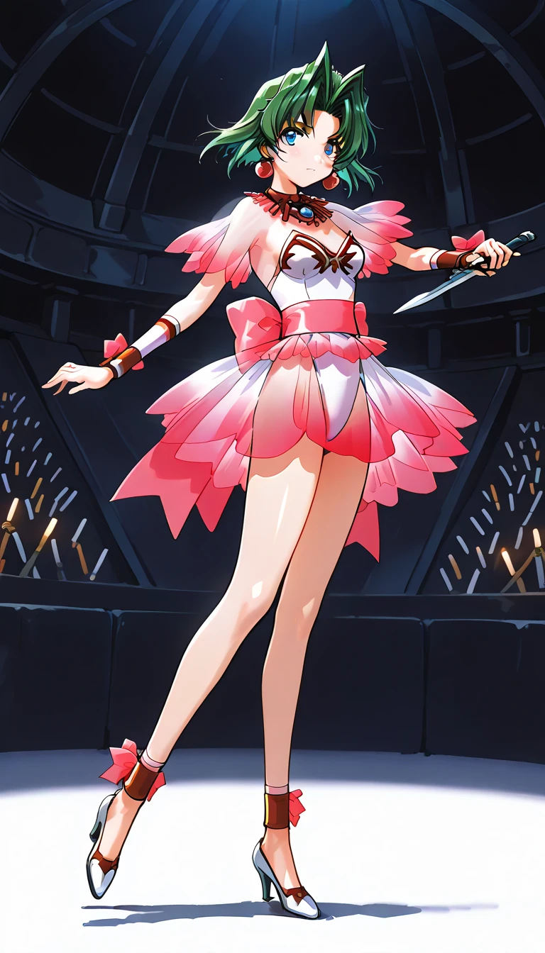 high heels cross straps knee high shoes, princess daisy, full body