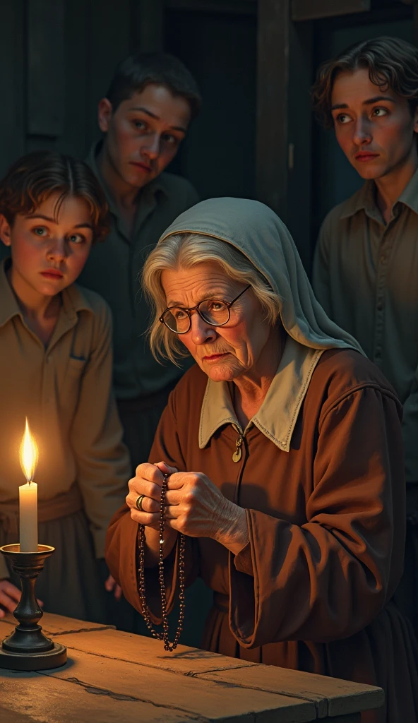 Image of mother Delia Tetreault with some children