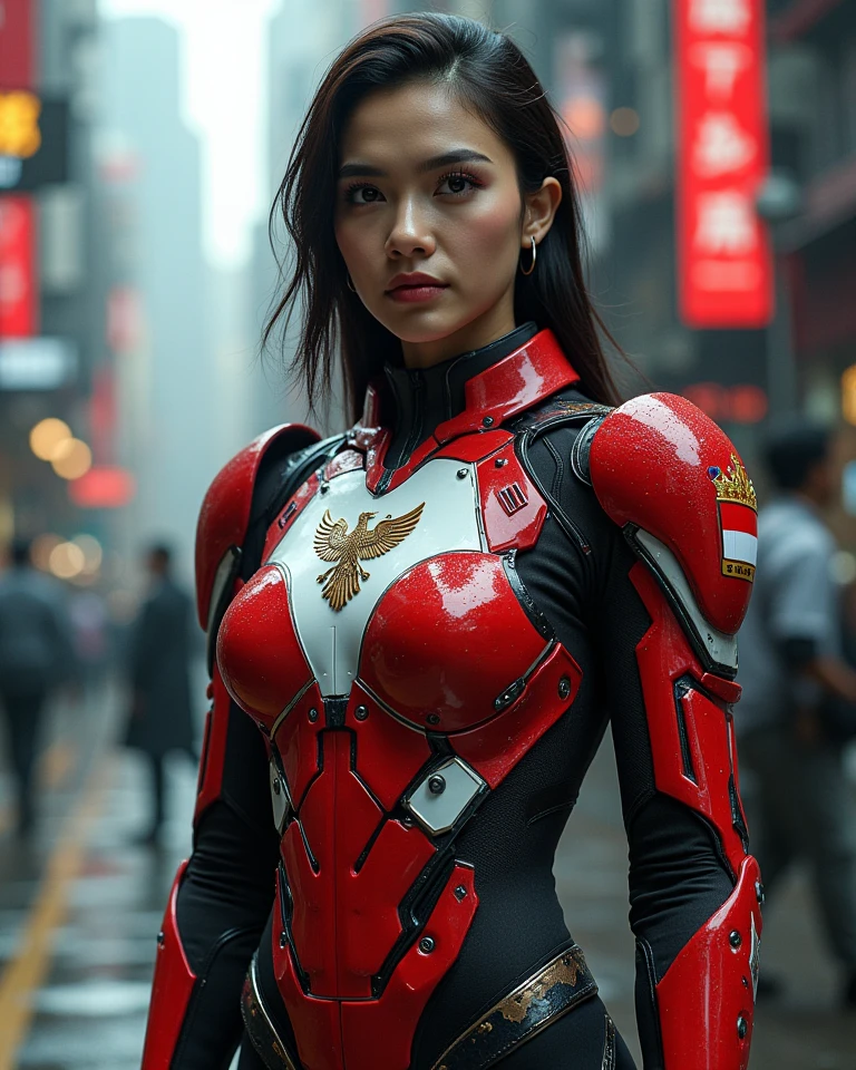 ((masterpiece, better quality)),illustration,ultra detailed 8k,photorealistic,sharp focus,highly detailed,professional lighting,colorful details,iridescent colors BREAK extremely long plan of a factory,large mechanical robot construction,microchip,computer,gloss, intricate details,shitu-mecha,1girl stands next to Mecha, Gundam, navel, cute, sexy, ultra detailed eyes, red hijab, beautiful eyes, glowing eyes,  beautifully drawn eyes