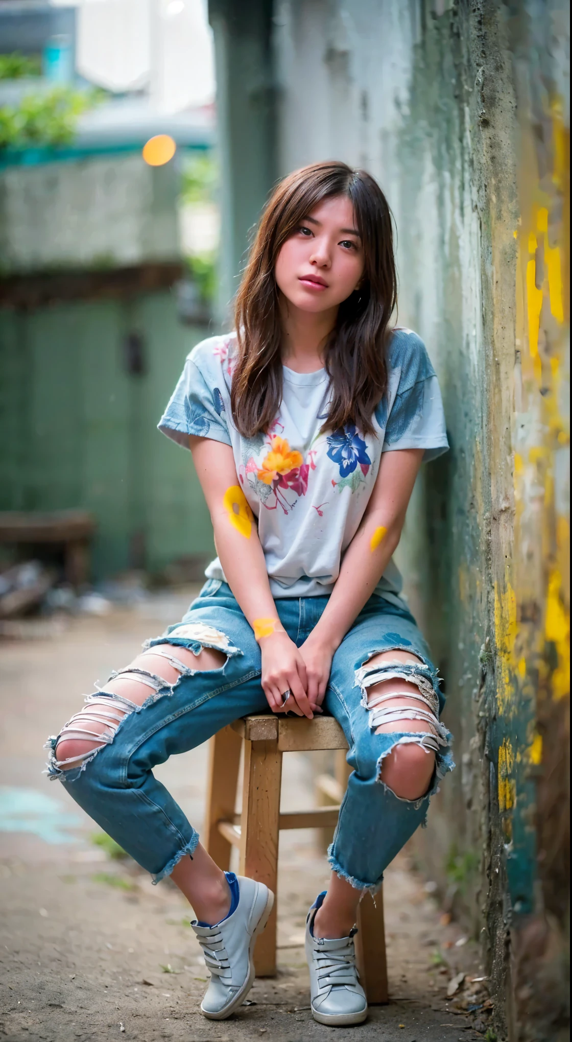 (Completely live action:1.37), (Amazingly realistic textures:1.37), (masterpiece, best quality:1.2), (8k uhd, 16k, 32k, ultra high res), amazingly realistic skin, amazingly realistic photo, superrealism, (photorealistic:1.37), (RAW photo), ultimately realistic, (ultimately realistic all details), (ultimately realistic all textures), super realistic lighting, super realistic shadow, (japanese girl:1.5), (realistic idol face), smiling, happy, super realistic face, ultimately realistic skin, ultimately realistic eyes, (mascara:1.35)ultimately realistic background, ultimately realistic detail up, (kkw-ph1:1.25), (Canon EOS R6, 85mm, 1/200s, f/5.6, ISO 1600), (tattoo), (mechanical armor:1.37), (blue eyes:1.2), (silver hair:1.3), 
