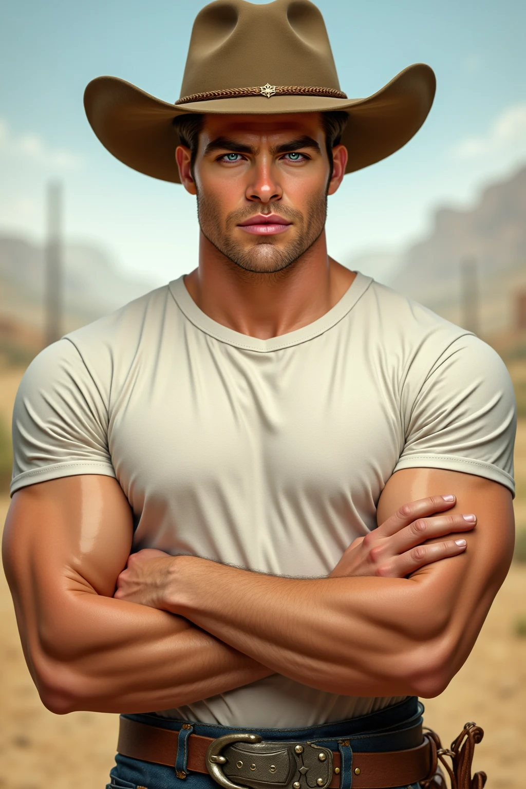 HD quality, high definition, a male labor worker 18 years old handsome, muscular and slim, red lips, leaning against haystackss, ((exposed vagina)), model with bracelets, earrings, with sunglasses, fully nude and naked body, eyebrowse angry, side view, wearing boots sexy and seductive, with sweat, in the valley, wearing farmer’s hat, spilled water to his body, sexy, bright environment, glowing skin