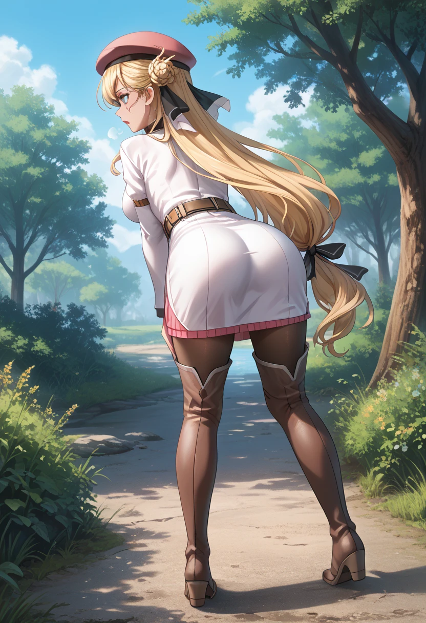 (((layla)),Yellow smoke,Attacked by farts, (((Women stand)),velocity,(Yellow smoke is rising),(forest),((One Woman)),((A girl smells a fart and chuckle)),wear skirt,((fart while walk)),view from behind,(farting in forest,((masterpiece:1.2、top-quality)、(the Extremely Detailed CG Unity 8K Wallpapers、ultra-detailliert、Best Shadows)、(细致背景)、(The best lighting、extremely delicate and beautiful)、depth of fields、1girl in、独奏 ,looking arround her,Ephemeral,,(),()),((((Girl is embarassed when she smells the bad smell of farts)))),((((profile facing diagonally)))),((i'I closed my mouth with hand feel embarassed...)),(()),((embarassing look)),(()),((massive fart)),