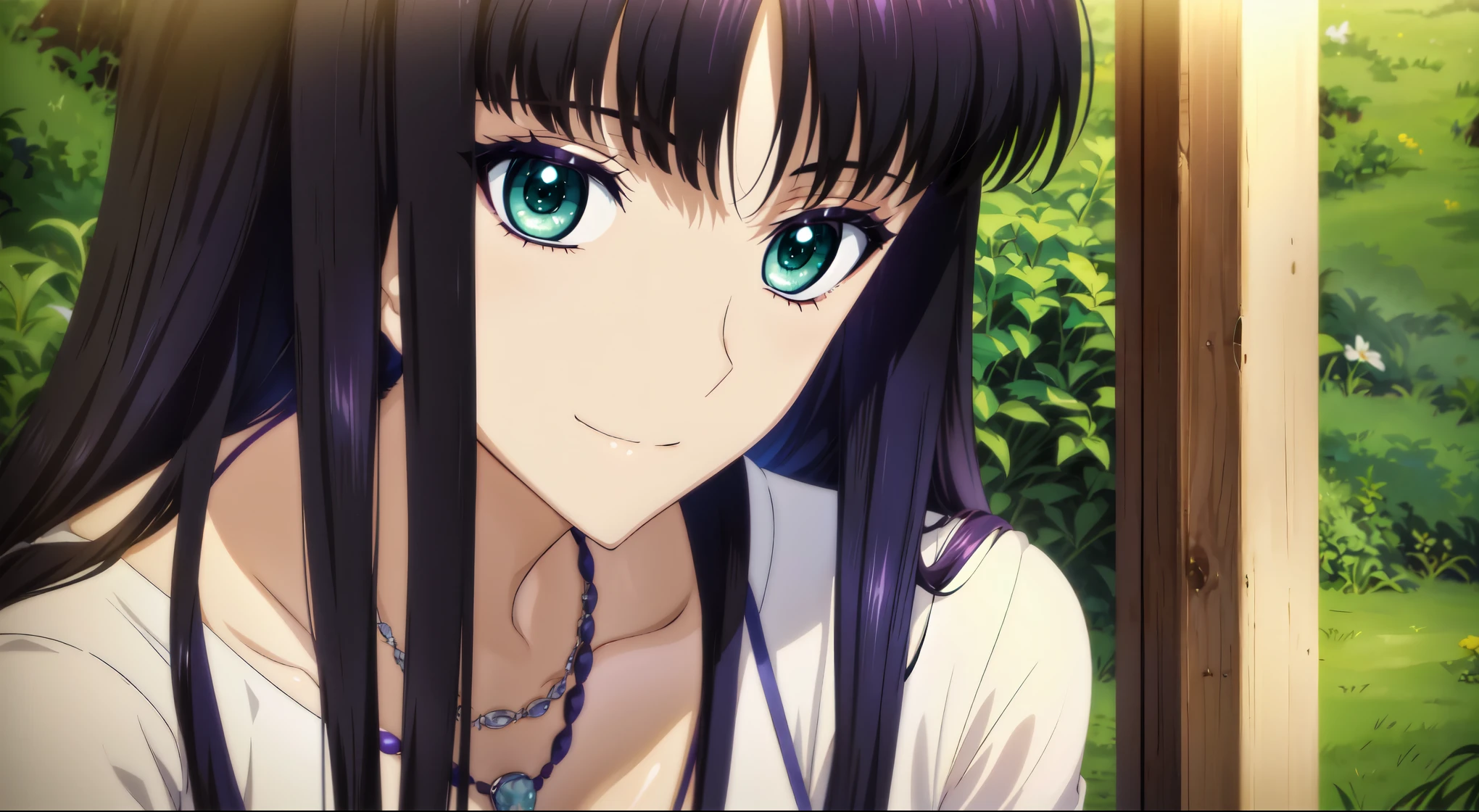  Anime Girl with Long Black Hair and Blue Eyes,  cute girl pointing at her cute butt, Closeup Iwakura ,  anime moe art style  ,  Anime Portrait of Ringo Shiina ,  anime best girl  ,  Young Woman Anime Visual  , close-up , Close up shot of Iwakura Ina , Official anime scene photo ,  Cute Natural Anime Face , UHD and 8K Connection  ,  HD, CGの  Details,  High Quality  shadows,  Details Beautiful Delicate Face ,  Beautiful and Delicate Eyes  ,break( Highly  Details 8K Wallpaper ),(High Resolution CG 8K Wallpaper ),Makima (  chainsaw man ),Scathach ( destiny /  grand order required),Reika Shimodaira , there's nothing there, Very Delicate and Beautiful CG Illustrations ,最 High Quality ,  realistic feel  ,Realistic Fabric, realistic texture ,  Beautiful Thighs,  big breasts、 Slim waist ,(((Masterpiece))), (((最  High Quality ))),8k,32K,​Masterpiece,  Attractive Beautiful Animated Woman ,  Ultra Fine,超  Details,  HD, 超現実的な  high school student from the side, Masseter area , 最  High Quality ,  High Quality ,  HD,  High Quality のテクスチャ,  High Quality の影, 高  Details,  Details ,1 personの少女,  high school student from the side,Alone,I,1 personしかいない,Alone,1 person, is tall,AS-Adult, adult  ,Leg length,  beautiful long legs  ,8 heads,:171cm, mature girl , purple hair, purple hair, purple hair, Put your hands down ,  Silky Smooth Hair  ,  colorful hair,  straight hair,smile,  they are smiling happily  ,  Vivid Expression  ,かわいいsmile,Cool Beauty, Beautiful Woman, beautiful faces , Beautiful realism,  enchanting expression above her eyes , Bewitching looks ,Quiet look, beautiful hair, She wears a  necklace around her neck ,  necklace ,ビーズ  necklace ,Magatama Accessories,smile,  colorful eyes ,  green eyes ,Jade  green eyes,  beautiful eyes,bright eyes,  beautiful eyes, Jewel Eyes ,Jade Eyes, droopy eyes ,( green eyes:1.5),  enchanting face  ,,  sleeveless,  turtleneck,  sweater  ,JINS,Blue denim pants,Ladies' bag  , Behind the shoulder , daytime,  standing with beautiful eyes  ,walk,holiday, TAKE OUT ,  crowded streets  , low fashion, blue sky,Building Street,Model Photo,outside, TAKE OUT , 