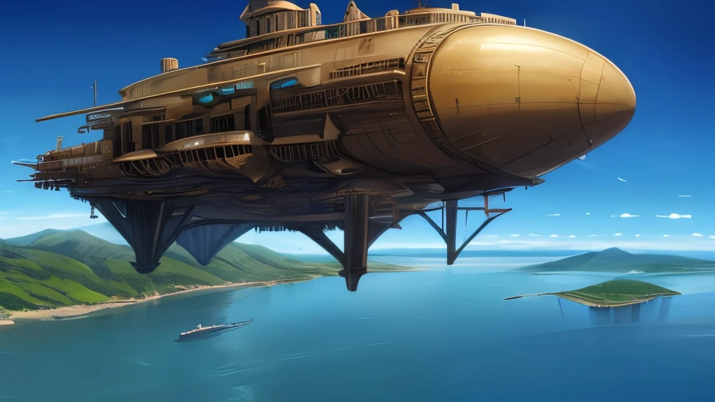 Future Aerial City ,rest,Sea of clouds ,airship, World of Soratrobo , Laughter in the Sky ,Artillery Corps , Water is flowing out {x} Fusion with Fantasy, Castle in the Sky , magic , i doubt it, see-through, steampunk