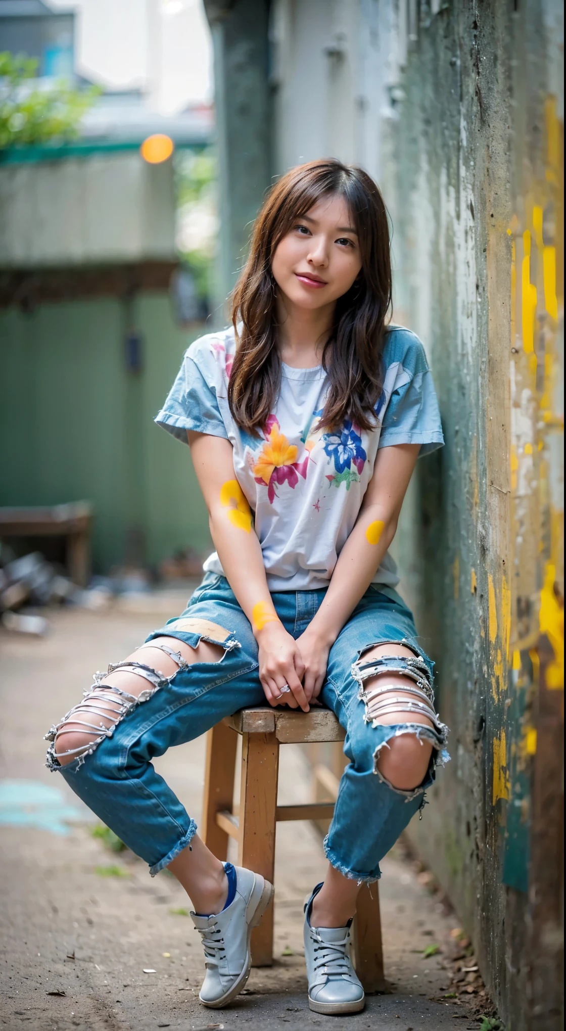 (Completely live action:1.37), (Amazingly realistic textures:1.37), (masterpiece, best quality:1.2), (8k uhd, 16k, 32k, ultra high res), amazingly realistic skin, amazingly realistic photo, superrealism, (photorealistic:1.37), (RAW photo), ultimately realistic, (ultimately realistic all details), (ultimately realistic all textures), super realistic lighting, super realistic shadow, (japanese girl:1.5), (realistic idol face), smiling, happy, super realistic face, ultimately realistic skin, ultimately realistic eyes, (mascara:1.35)ultimately realistic background, ultimately realistic detail up, (kkw-ph1:1.25), (Canon EOS R6, 85mm, 1/200s, f/5.6, ISO 1600), (tattoo), (mechanical armor:1.37), (blue eyes:1.2), (silver hair:1.3),