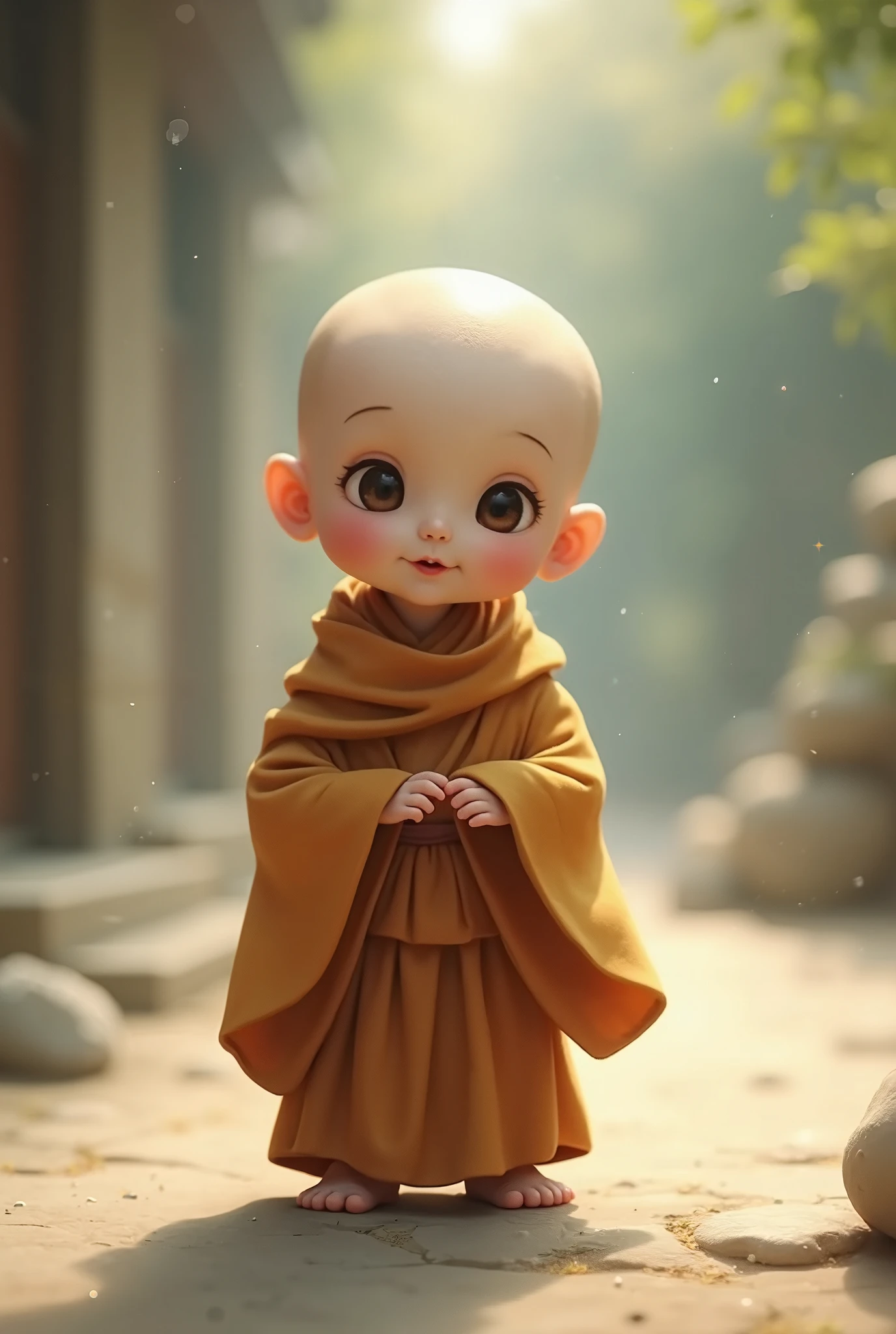 Help me generate a cute little monk