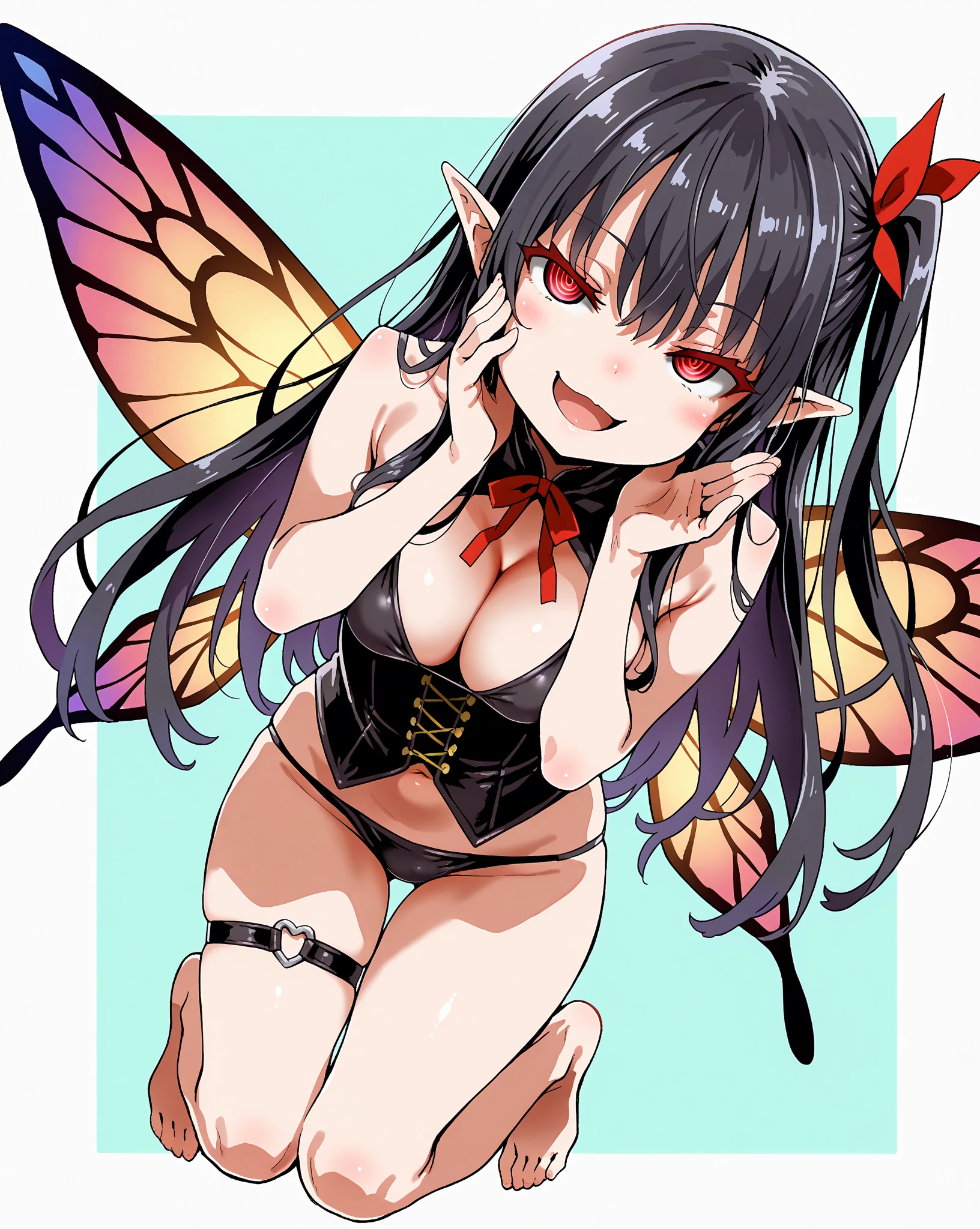  ((masterpiece:1.4, best quality))+, (ultra detailed)+, long twintails, (white thighhighs), cute girl,blue clothes, (flat chest:1.3), 1 fairy girl, off-shoulder sweater, a fairy, fairy girl, winged pixie girl, girl fairy, various different types of insect wings, small breasts (flat chest:1.3), NSFW，tentacle-like vines, Covered with tentacles, encoiled by tentacles, Tentacles around the body, many tentacles, captured by tentacles, bound by tentacles, trapped by tentacles, Fine details，Tentacled，Tied with tentacles, roaming tentacles, drooling，Crying，horrified expression, panic, fight for survival, helplessness, Detailed body，Full limbs，NSFW, being pulled into a flower, wild environment, jungle, terrifying floral environment, horrific nature, predatory flora, fairy catcher, fairy trapper, fairy catcher plant, tentacle-like vines, fairy trapper-plant, fairy catcher flower, tentacle-like vines, fairy trapper-flower inspired by carnivorous plants; a plant occupying the equivelant evolutionary niche as a spider would 