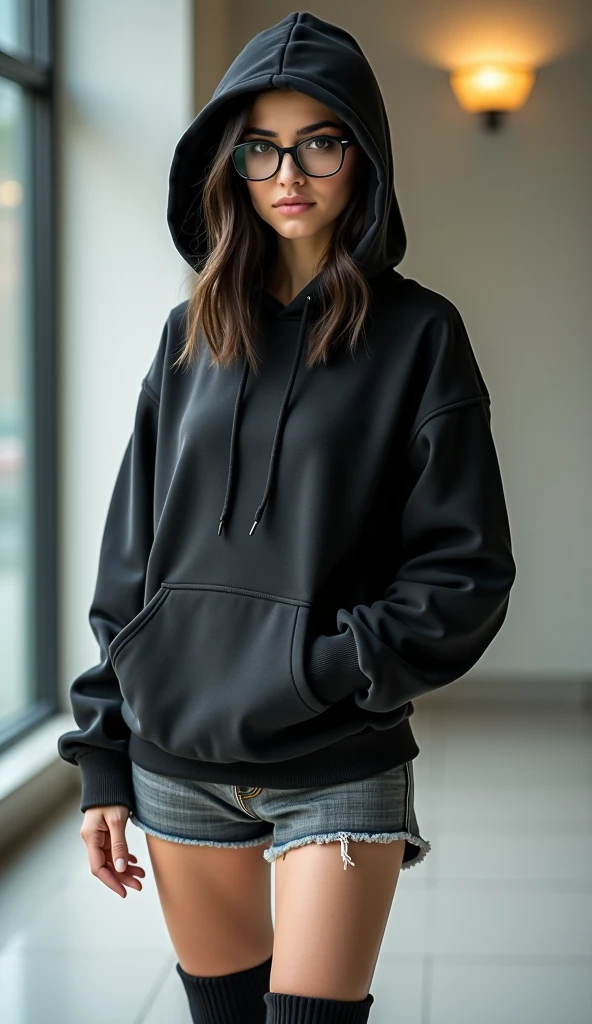 a woman loira in a sweatpants standing against a wall, wearing an superdimensionado, superdimensionado, grey, gray, superdimensionado, cinza escuro, girl wearing, cinza, wearing a sweatpants, desaturado, vestindo moletom, trend in r/Moda urbana, vestindo um moleton, vestindo um moletom cinza