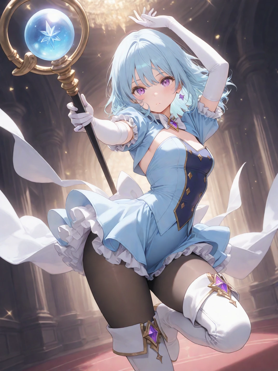 (best quality,4k,8k,highres,masterpiece;1:2), xiao (genshin impact), parted bangs, slut, sexy, blush, sweat, perky medium breasts, hourglass figure, embarrassed, ((bbunnysuit, pantyhose, fake bunny ears, wrist cuffs, bowtie,))