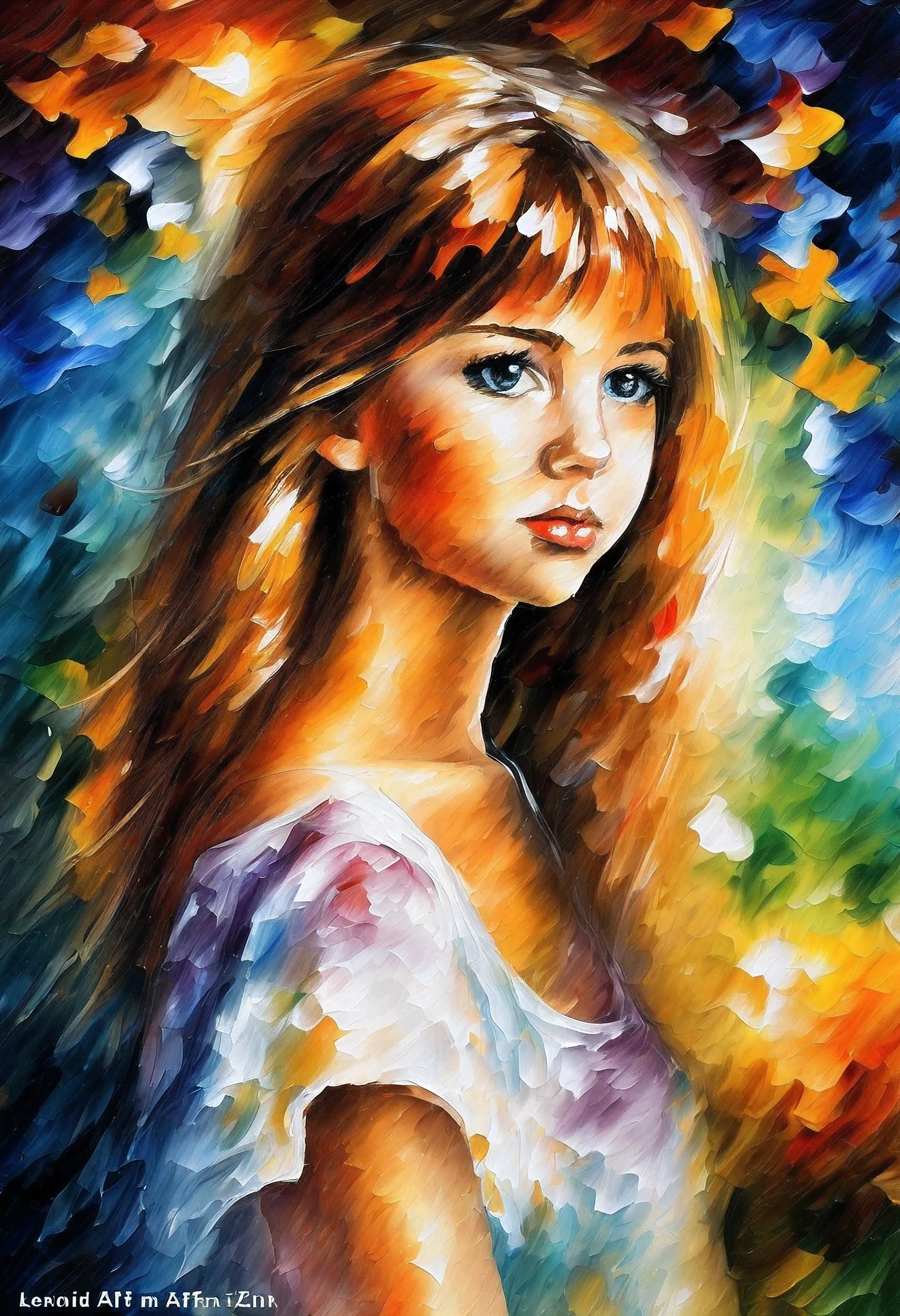 young girl, творческая импровизация (Created by Leonid_Afremov)