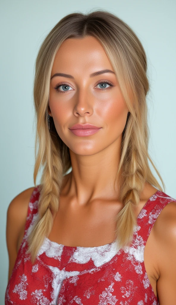 solo, realistic, photorealistic, natural lighting, (large forehead, (((Latvian woman))), (((Latvian nose))), (((Latvian eyes))), (((blonde))), (((braids))), (((Latvian face))), (((Latvian lips))), (((Latvian body))), (((fair complexion))) smiling, wearing Kimono Sleeve Dress, cleavage, pose: standing, background: A throwback nightclub that celebrates the 90s and early 2000s with a nostalgic aesthetic. The decor includes lava lamps, bean bags, and posters of iconic pop culture moments. The DJ plays a mix of 90s pop, R&B, and early 2000s hits. Guests can enjoy themed cocktails, retro arcade games, and photo booths with props like flip phones and Tamagotchis.