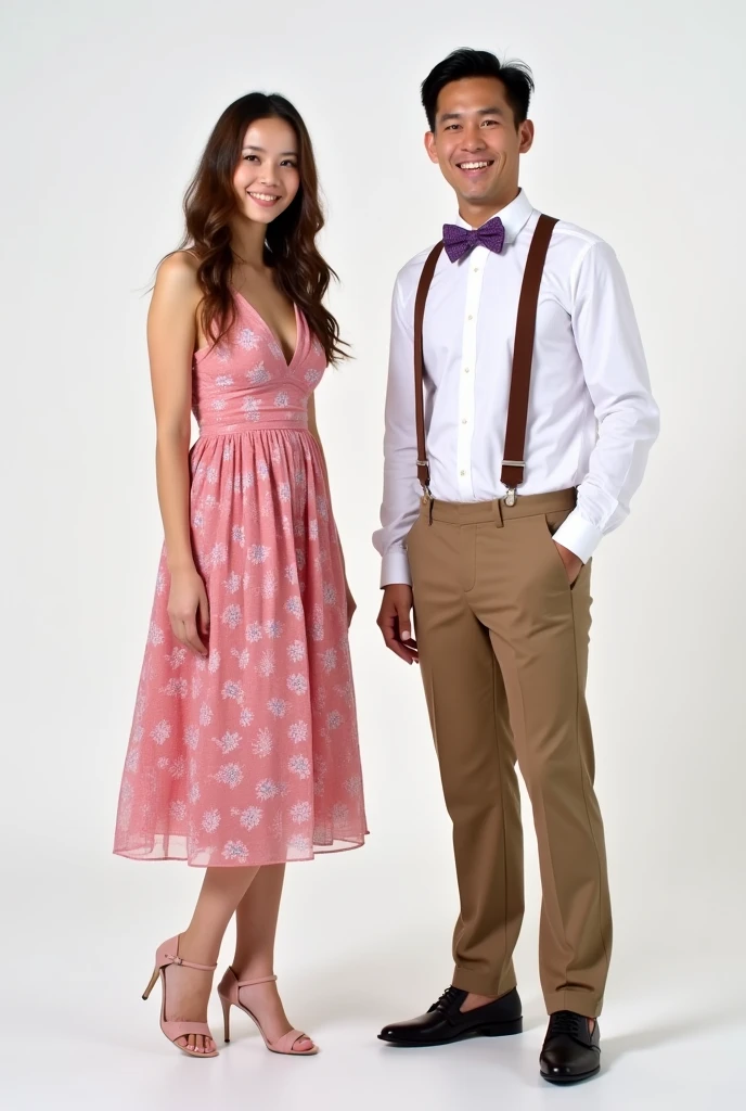a man and woman standing next to each other in front of a brick wall, couple pose, in romantic style, lovely couple, full body photogenic shot, wearing 10s era clothes, retro vintage and romanticism, 1920s vibes, by Emma Andijewska, shot with canon eoa 6 d mark ii, cinematic outfit photo