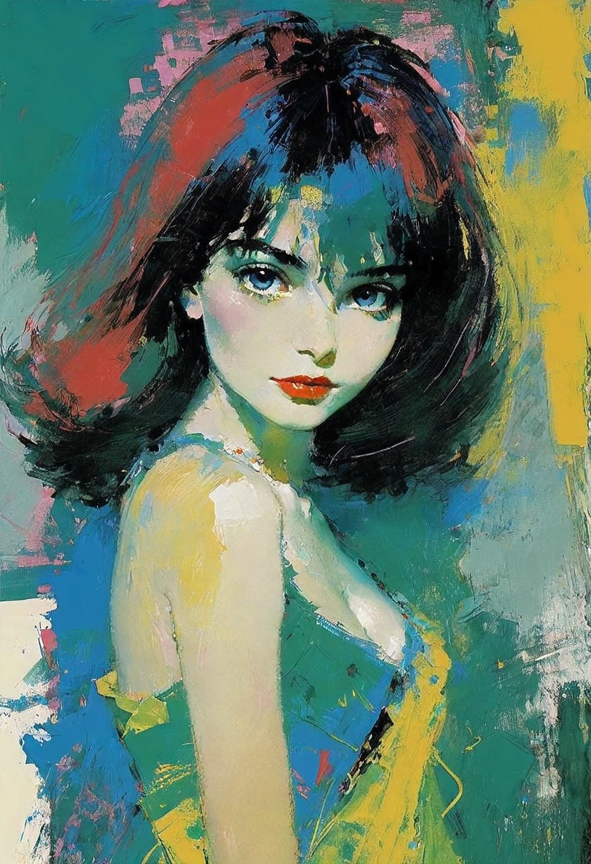 young girl, творческая импровизация (Created by LeRoy-Neiman)
