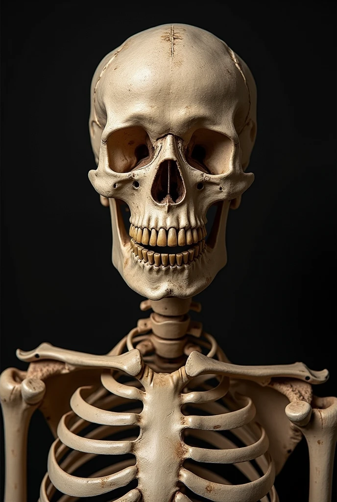 Create an image of a skeletal person, crooked and very old and ugly laughing a lot
