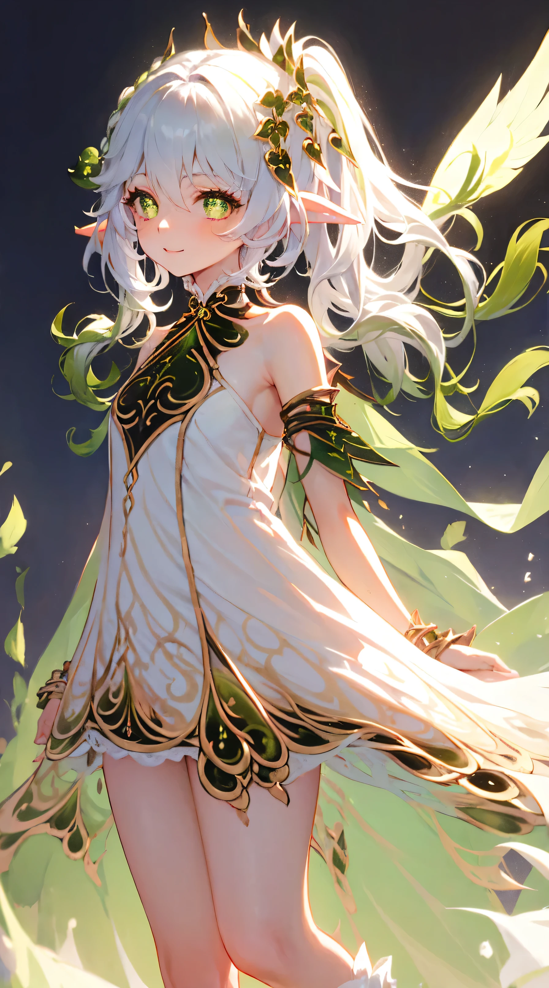 , facing the front , sideの下, side, nearly naked, thin body, skinny, ( Highest Quality Real Textured Skin),(Abysmal),(, round, symmetrical eyes), Delicate Facial Features,( Fiery, Bright, Cold Eyes ), Very slim and slender body , naked, nudes, ( she has a funny smile ),( Her face is gentle and beautiful ),Glass earrings on her ears,,(Blonde),(Silvery white hair),( brown hair ),( dramatic photos :1.4),( Dramatic Poses),(Flashy photos), upward looking eyes, Upward Glance , Cluttered picture,( hair fluttering in the wind:2.0),(In the background are whirlpools and currents ),( dramatic lights),( spectacular views), spectacular realism,Cinematic feel ,( High Density Imaging Review :1.5),(Soft colors :1.2), more details, dramatic lights,( intricate detail in wet water:1.1), complex background, sparkle background , Fractal Background, glitter effect with white base, lens flare, Movie Light Effects , overexposed side by side with peacocks,