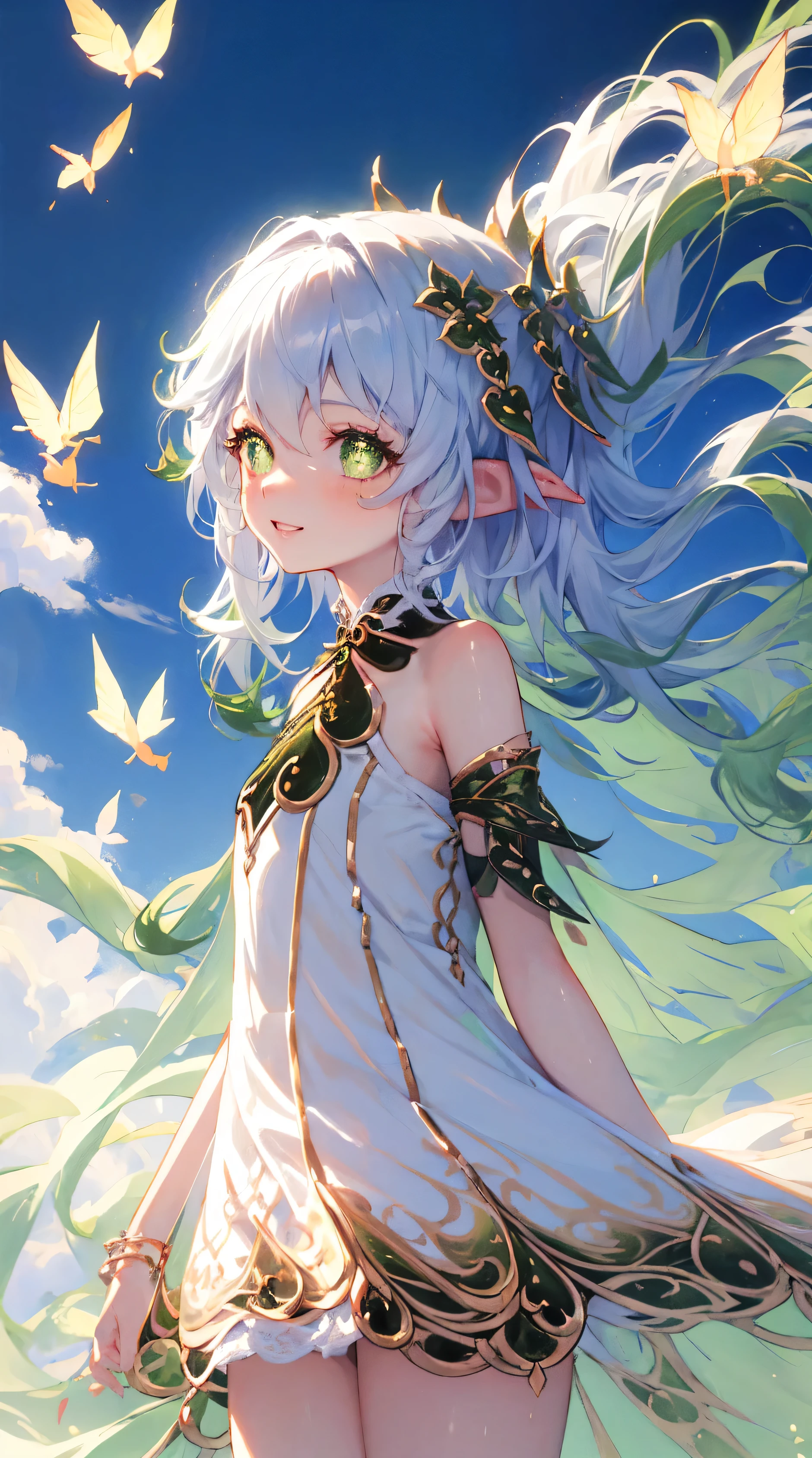 , facing the front , sideの下, side, nearly naked, thin body, skinny, ( Highest Quality Real Textured Skin),(Abysmal),(, round, symmetrical eyes), Delicate Facial Features,( Fiery, Bright, Cold Eyes ), Very slim and slender body , naked, nudes, ( she has a funny smile ),( Her face is gentle and beautiful ),Glass earrings on her ears,,(Blonde),(Silvery white hair),( brown hair ),( dramatic photos :1.4),( Dramatic Poses),(Flashy photos), upward looking eyes, Upward Glance , Cluttered picture,( hair fluttering in the wind:2.0),(In the background are whirlpools and currents ),( dramatic lights),( spectacular views), spectacular realism,Cinematic feel ,( High Density Imaging Review :1.5),(Soft colors :1.2), more details, dramatic lights,( intricate detail in wet water:1.1), complex background, sparkle background , Fractal Background,