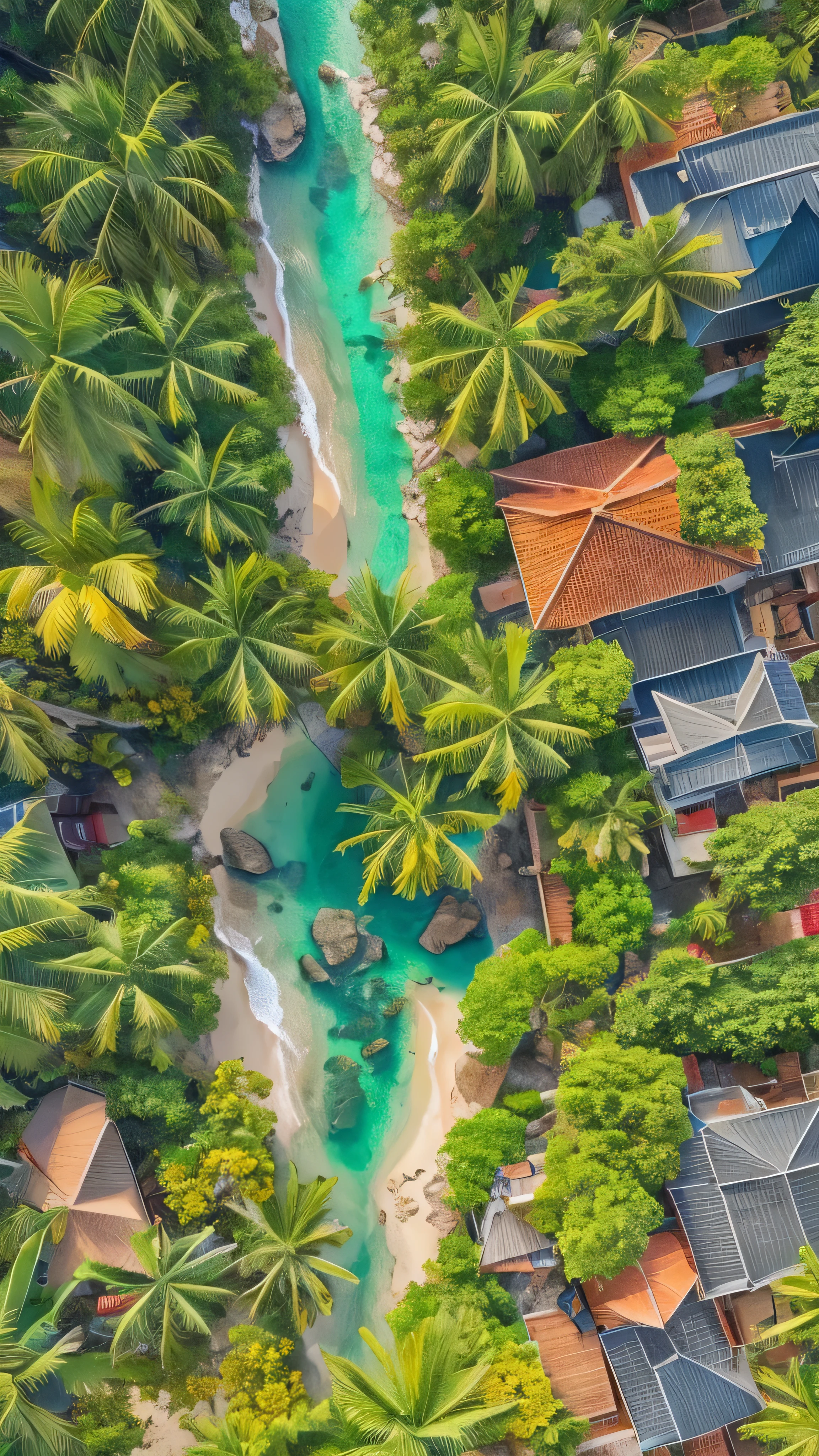 ( Photos Realistic 8k RAW Photos ), Amazing Breathtaking Colourful Tropical Island Scenery, ( not human), high resolution, realism, (Masterpiece), ( best quality ), Curvy Coast , very detailed, Beautiful flowers々, high resolution, sharp, Perfect Focus , Beautiful ocean and horizon。