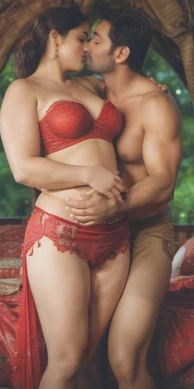 (((man and woman having sex in standing position))) (1 gorgeous malay girl wearing thongs and arm sleeve, topless, wearing plain hijab, she is hugging 1 handsome man 40 years old with slick back hair, he is shirtless and wear panties) ((he is having sex with her)), dynamic pose, ultra realistic, masterpiece, maximum quality, detailed skin texture, skin pores, film grain, eyes closed, skin marks, moles, highly detailed skin, fantasy flower garden, (flowers blooming densely in background), lisianthus, pale pink and light azure color grading, surreal and dreamy environment, ethereal foliage, high contrast, ink strokes, over exposure, abstract, (watercolor painting by John Berkey and Jeremy Mann, brush strokes), flower petals and leaves flying blown by wind, film grain, film noise, cinematic composition ((KAMASUTRA)) ((standing sex))