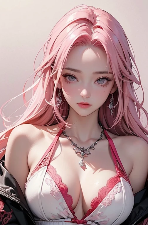 Light blue and pink color scheme，Sexy girl nipple，little body，Petite，White curly hair，from back，stooped