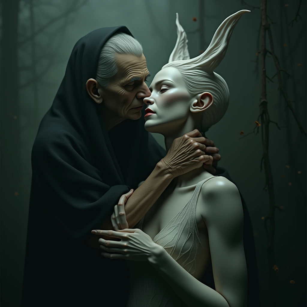(evil albino lathy androgynous male, Cockatrice King, thin neck, frail shoulders, weak arms, flat chest, soft belly, curvy hips, thick avian thighs, male crotch, massive buttocks, depraved homosexual, rapist, kidnapper, cradle robber, queer, weak stomach, weak bladder, his presumable prey castrates him)