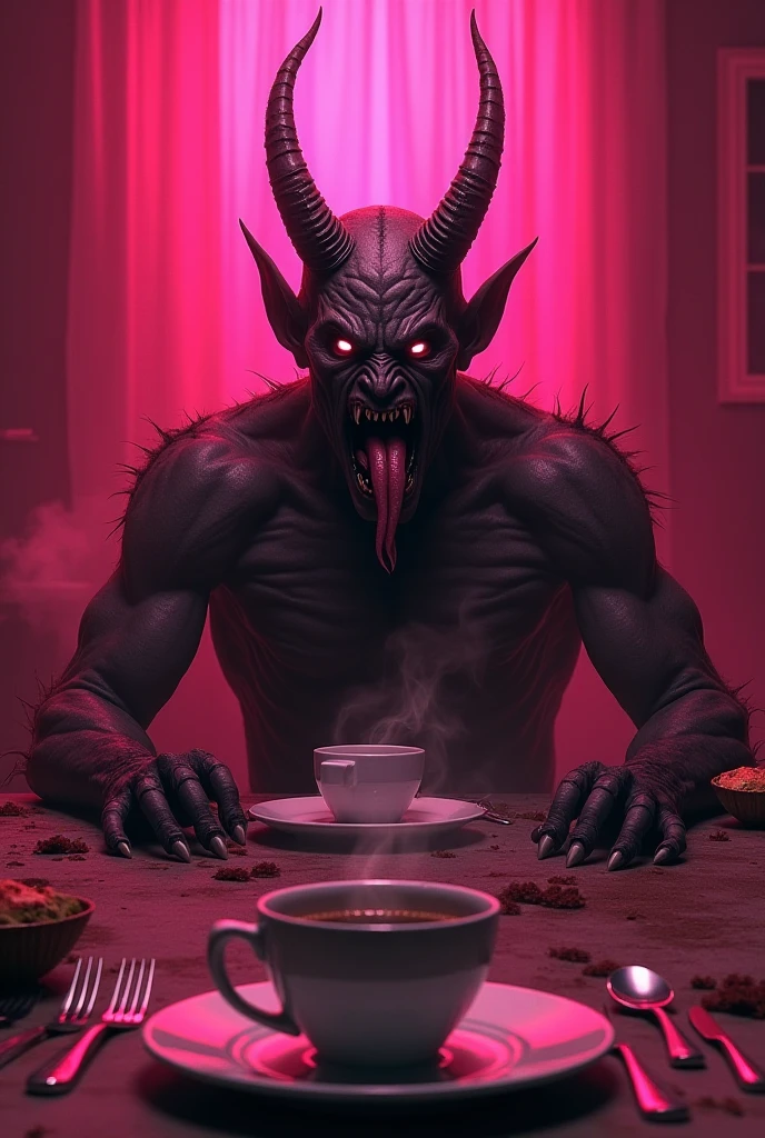 (Satanic goat, solo, ((sitting)), holding a mug, 666 beer, ((drinking)), dark, ((evil-looking)), horns, ((horned goat)), goat figure, (high resolution: 1.2), (detailed: 1.0), (shaded: 0.9), (evocative lighting: 1.1), (sinister atmosphere: 1.0), demons, (hellish: 1.0), (red eyes: 0.8), (beer bottle: 1.0), (detailed texture: 1.0), (satanic symbol: 1.1), (