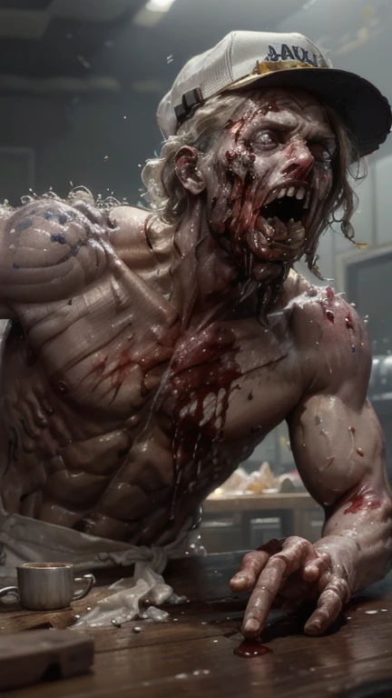 a bulky horror male zombie creature <lora:BodHor-V1:0.7>