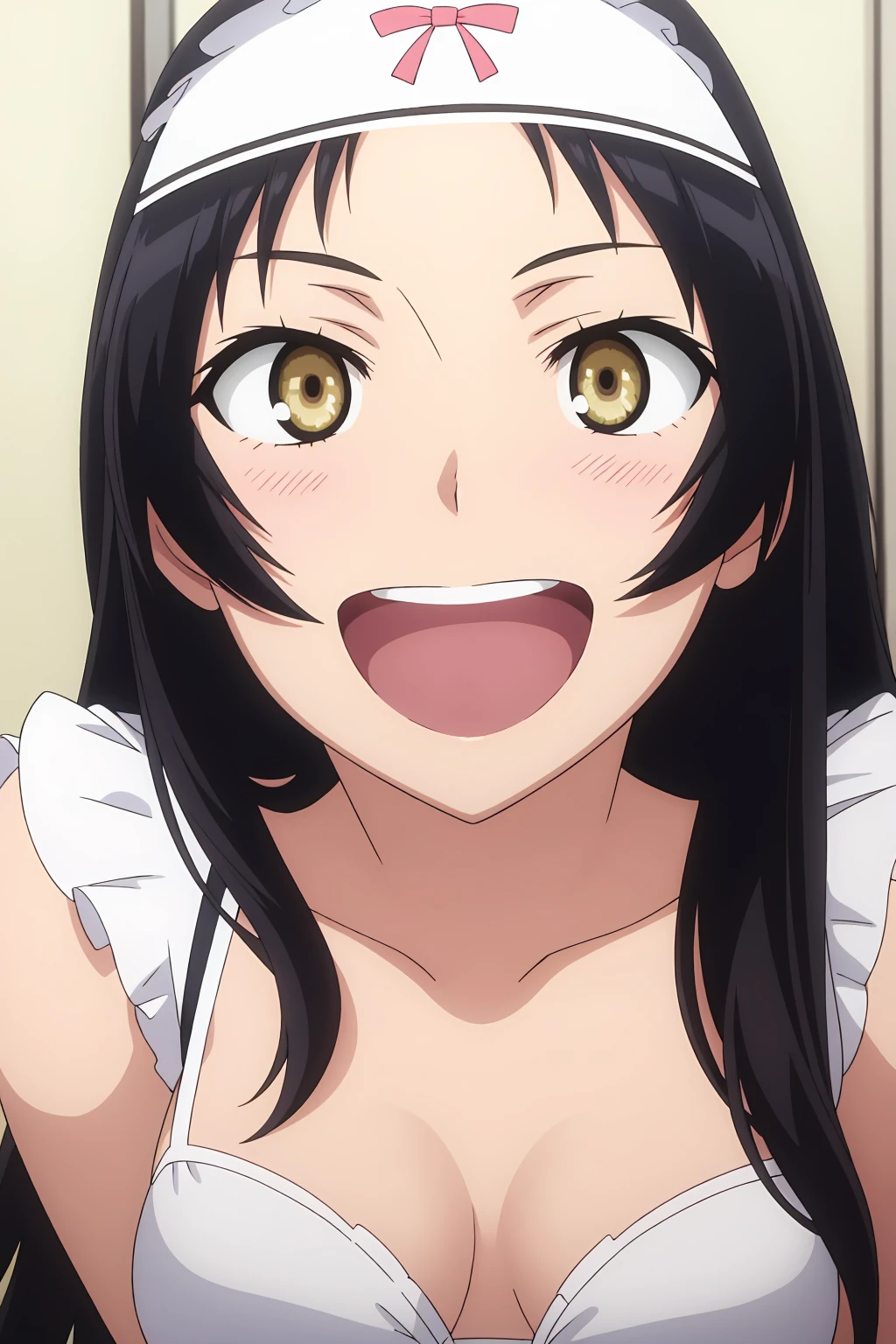 NSFW,Nekone、Long Hair、Brown Hair、(Red Eye:1.3)、ribbon、Animal Ears、Twin tails、ヘアribbon、Mole、目の下のMole,(High-quality lingerie:1.5),(Perfect hands),(Perfect Anatomy),(masterpiece),(highest quality),Embarrassed,blush,(Happy face:1.5)