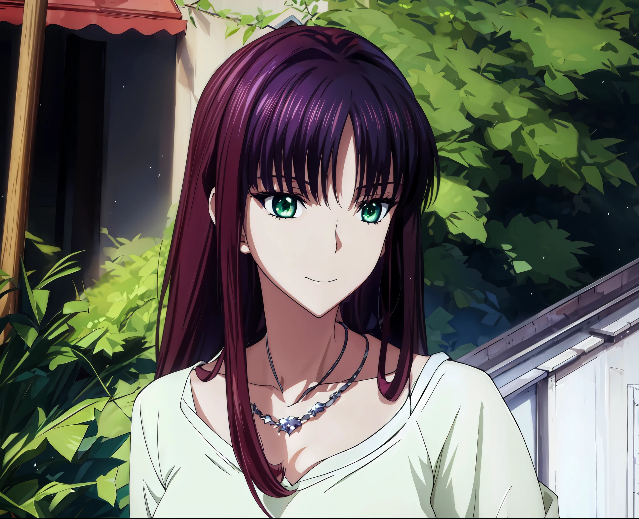  best quality  ,  focus on face , Soft light,  in ultra high quality, green eyes, eyes like jewels,Cassis berry colored hair