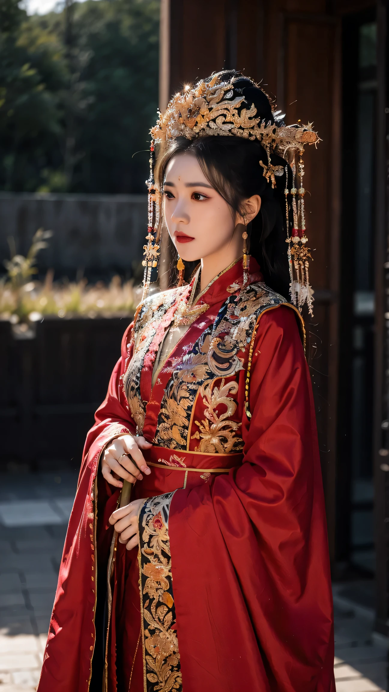  1girl ,Chiayi,Hanfu,(jewelry:1.2),
masterpiece, Best Quality ,32k ultra high definition,[Hall,[DTM, Cinema-Grade Lighting Effects, wide-angle lens , wide-angle lens , Super Landscape ,super wide angle, Exquisite facial features, Ultra-Exquisite Face ,Best fingers,