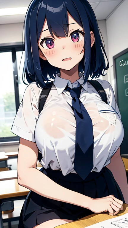 NSFW、masterpiece, 最high quality, high quality, High resolution, Blue Hair, Long Hair, blue eyes, White shirt ,Black office skirt, Knee socks, whole body, Are standing、Depth of written boundary, School,(((Body odor、Bad smell)))、(((Sweat)))、((((Sweat染み、Yellowing、odor))))、(((Soaking wet)))、(((((Love juice)))))、((((Detailed pussy))))、(((((Sex with a man)))))、((Leg spread))、(((Covered in bodily fluids)))、(((Squirting)))、(Ecstasy face、Drooling)