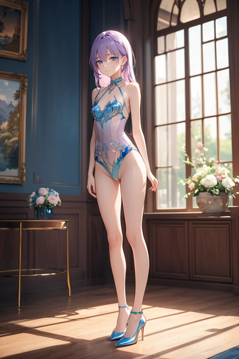 (((professional: step by step, taking into account even the smallest detail, final result God Level, all body with intricate details, solo 1girls, cowboy shot, imagen: all intricate details, master piece))): "Dynamic view of the whole body, Professional anime art, anime, Female cat 19 years, 70% nude, Cat ears, Medium silver-blue light hair, bangs, (royal style: very short silver blue and gold white dress with very intricate details), Very strong rising wind, (Looking at viewer: 1.1), style Egypt, pharaoh, Very short underwear, --V5, close to real, face: (symmetr, seductive and pleasant), sexy pose, 2-piece suit, professional seductress, Slim figure with perfect body, focused, A jungle with strong rain, high contrast, HDR (High Dymanic Range), Ray tracing, NVIDIA RTX, Super resolution, Unreal 5, Sub-Surface Scatterring, PBR texture, Post-processing, Anisotropic filtering, Depth of field, Maximum clarity and sharpness, Textures multilayer, Albedo and specular maps, Surface shading, Accurate simulation of light-material interaction, perfect proportions, High octane rendering, two-color illumination, random side angle"