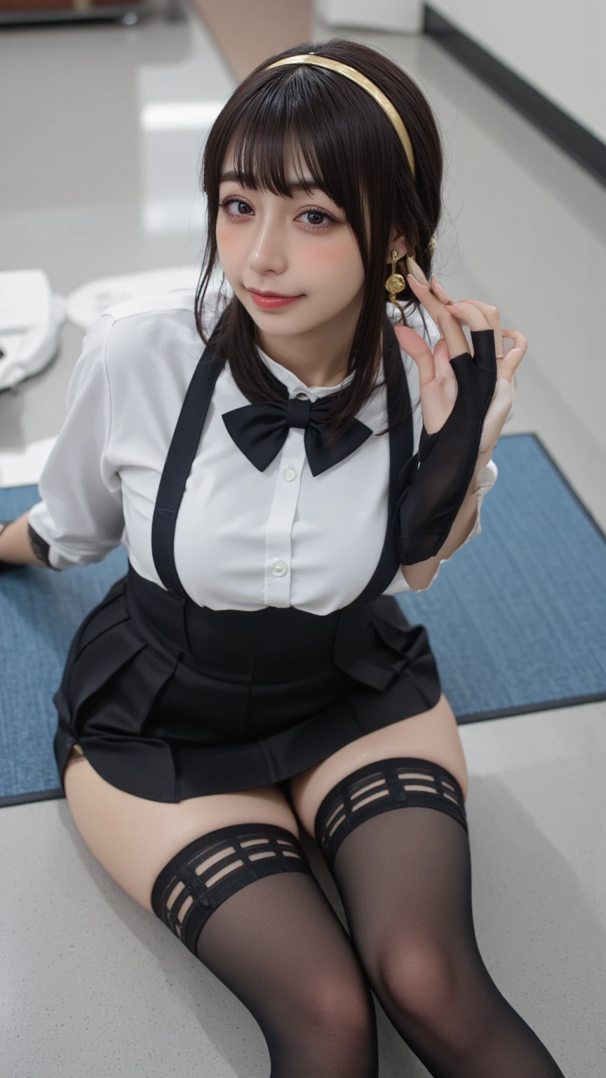 Tabletop, One girl per photo, Upper Body Shot, View from the front, Young and beautiful woman in Japan, Wearing a cute short-sleeved satin silk black maid outfit、カフェでsmileいっぱい, White frilly apron, Black choker, Attractive appearance, Super cute face, Glossy lips, Sweaty body, Double eyelids on both eyes, Natural Makeup, Long eyelashes, Shiny and smooth light brown long bob hair, Asymmetrical bangs, Sunburned skin, Center image, 8K resolution, Attention to detail, Detailed hairstyle, Detailed face, Great cinema lighting, Octane Rendering, Vibrant, Ultra-realistic, Perfect limbs, Perfect Anatomy,Disproportionate breasts,、((Sexual Panties:0.9))、((Spread your legs wide:1.5))、((Boyfriend and girlfriend having sex in missionary position:1.5))、((POV:1.5))、((Half breast exposed:0.9)) smile, Open your mouth, Hands on hips,