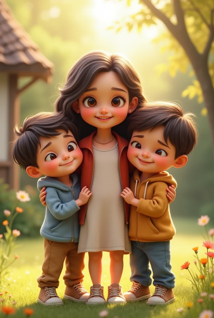 DISNEY PIXAR COVER WITH HER DAD AND BIG BROTHER