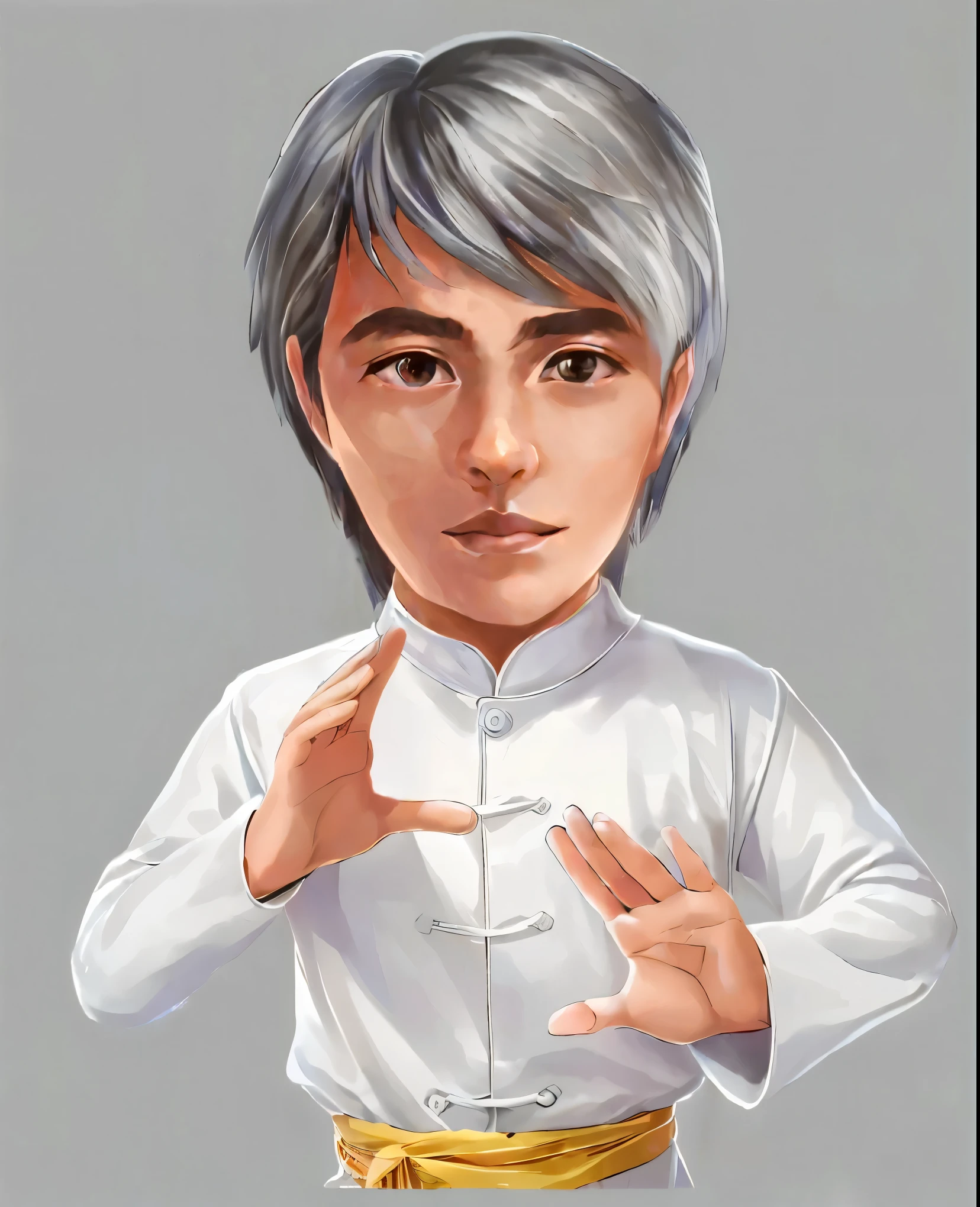  Extreme Detailed Description ,Professional, The bright colors ,  dramatic lighting  , Light and Dark Contrast,Stephen Chow，脸庞精致handsome气， serious expression，handsome，Stephen Chow，大话西游Stephen Chow，star，(absurdres,  High Resolution,   super detailed ), (1 male, Stephen Chow, aldult,handsome气的脸，Well-defined， Deep eyes ，deep feeling， Wearing cheongsam，holding red envelopes ，  Tall Strong Men ,  Broad shoulders ,  Handsome),   gray hair,Dark eyes, (square jaw , Thick neck, Thick eyebrows),  humanoid dogs ，handsome气Stephen Chow ,  Extremely detailed facial ,  upper body,  masterpiece,  top quality, Hand Drawn Style Characters ， Best Quality, Official Art , Stephen Chow，脸庞精致handsome气，电影Actor，Stephen Chowstar， Beautiful eyes  , Beautiful face ,  Extremely detailed eyes and face,   masterpiece,  high quality ,  Perfect Face , ，Perfect Fingers,  Perfect Anatomy , Perfect Arms, 男star，handsome气的脸庞， Actor， Hand Drawn Style Characters ，2.5D， ( Highest Quality ,16K, High Resolution, masterpiece:1.2), super detailed,( Hand Drawn Style Characters , realistic :1.37),HDR, Ultra HD ,  studio lighting  , ultra-fine painting , clearly focused, physically-based rendering , Extreme Detailed Description ,Professional, The bright colors ,  dramatic lighting  , Light and Dark Contrast, Mystery,joy，, surrealism,fantasy