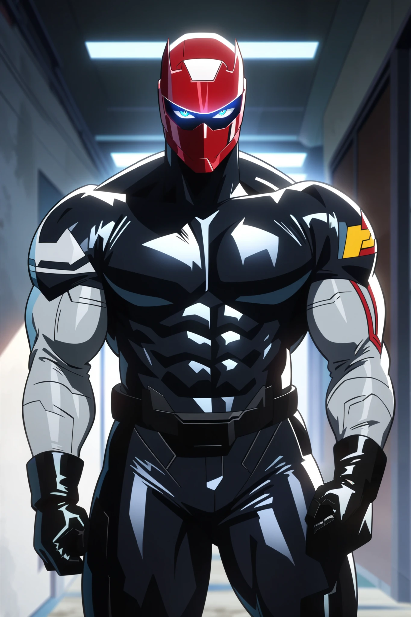 Random male superhero, hero suit with visor helmet, smirk.
Daytime, detailed anime lighting, colorfull.
My Hero Academia character, MHA style, anime style, my hero academia, boku no hero academia, animated. Anime, Best Quality, Masterpiece, High Resolution, 4K, perfect body, perfect eyes, perfect eyes, Full Quality, colorfull, Looking at viewer, Anime, Anime Style, High Resolution.