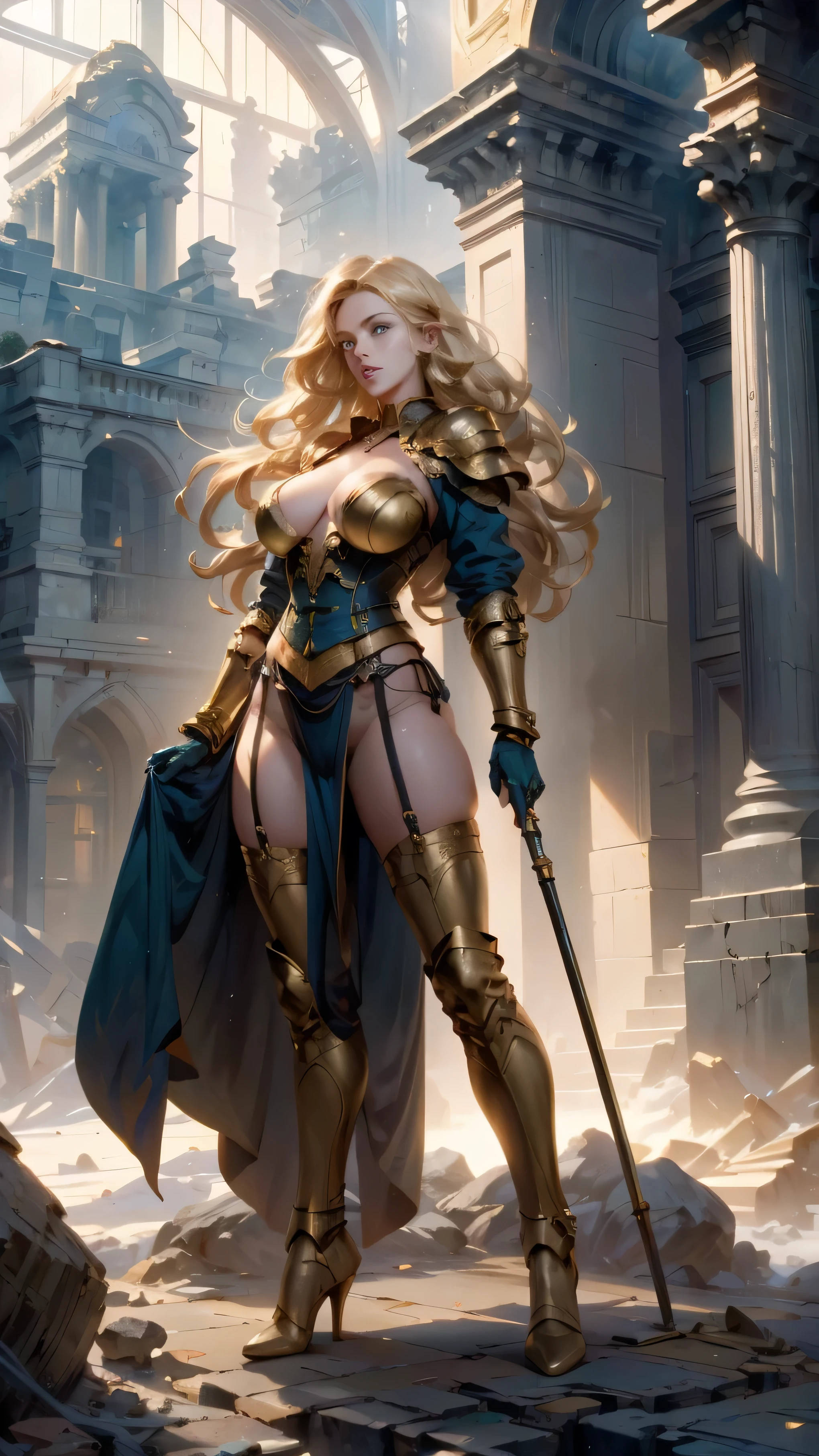 an innocent 20yo female, pale skin,
swedish,
((legs spread)),
shirt,
erotic,
wavy blonde hair,
((full body)), perfect eyes,
rainy background,
steampunk style,
photorealistic, by Mark Edward Fischbach, intricate, highly detailed, digital painting, artstation, concept art, smooth, sharp focus, illustration, award-winning, Unreal Engine 5, 8K, hq, hrd, art by artgerm and greg rutkowski and alphonse mucha