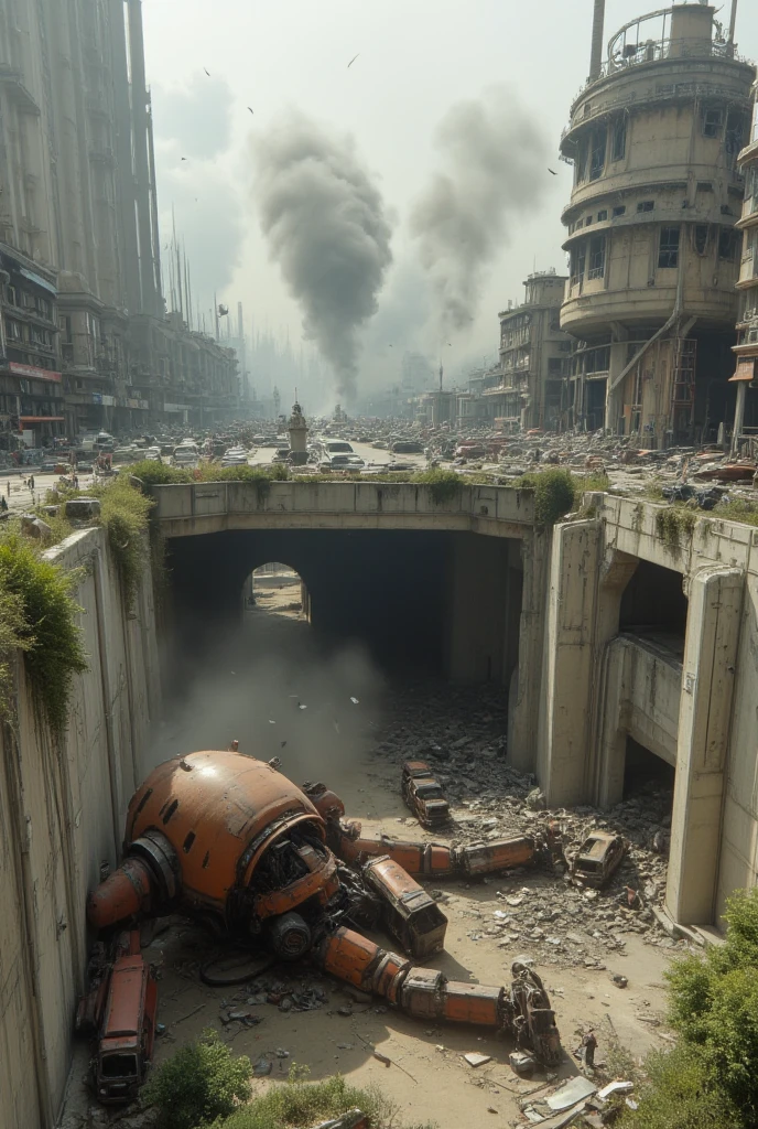 War in City - Combat Robot Destroyed（0120）Theme：Giant Robot in the City