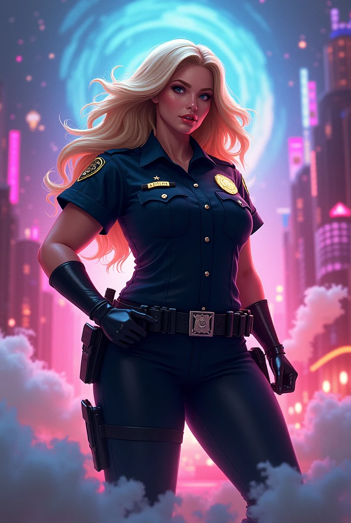 DEN_moonmantic_SG,
posing by a (police car:1.2) (dressed:1.1) in a (police uniform:1.2), (police officer:1.3), police uniform, (police car:1.1), cuffs, (police:1.2), (uniform:1.3), police hat, hair tied back, tied back hair, trousers, top, jacket,
bokeh, f1.4, 40mm, photorealistic, raw, 8k, textured skin, skin pores, intricate details <lora:epi_noiseoffset2:1>, epiCRealism