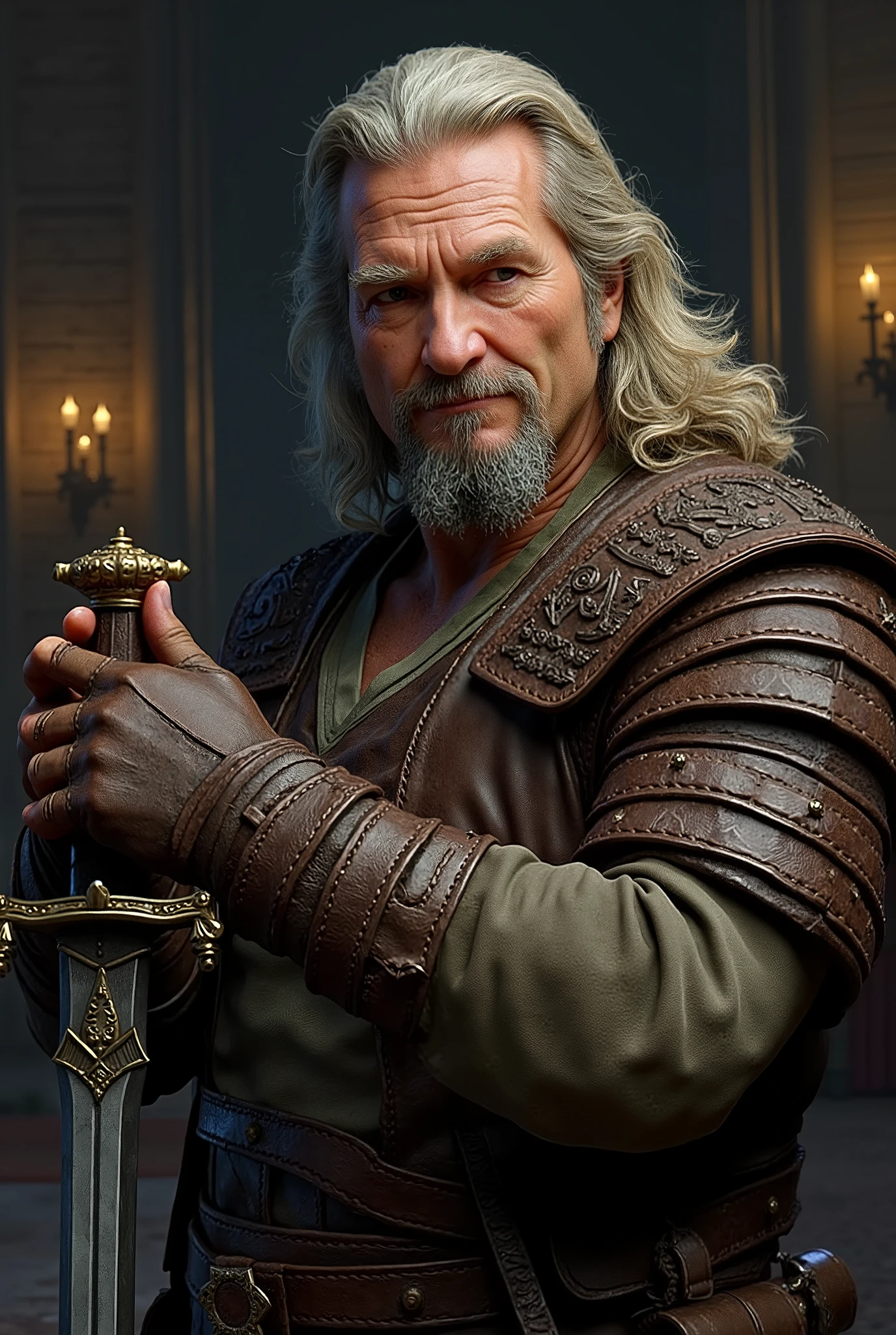 Vesemir, from the witcher, old warrior

