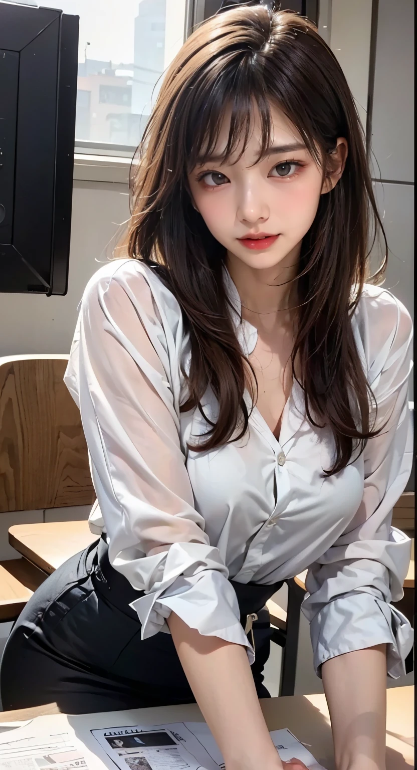 1 girl, black, White shirt, Beautifully, Feminization, grace, , youth, beauty, Exquisite, Aesthetic, Simple, purity, Compared, Lure, charm, beautiful, Refinement, balance, Innocence, , keen, subtle, detail, texture, work, realism, Naturalness, Light, shadow, , Aesthetics.