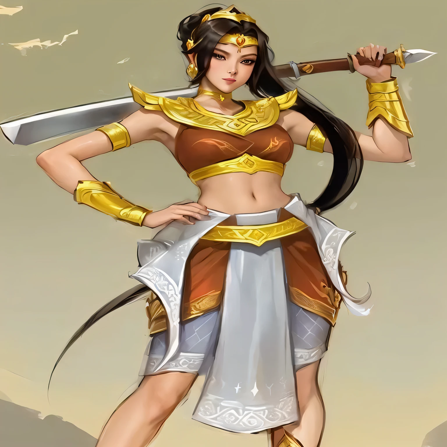 Young warrior Wang Xiaohu, dressed in Tang costume, handsome sword eyebrows, hanging legs and kicking,