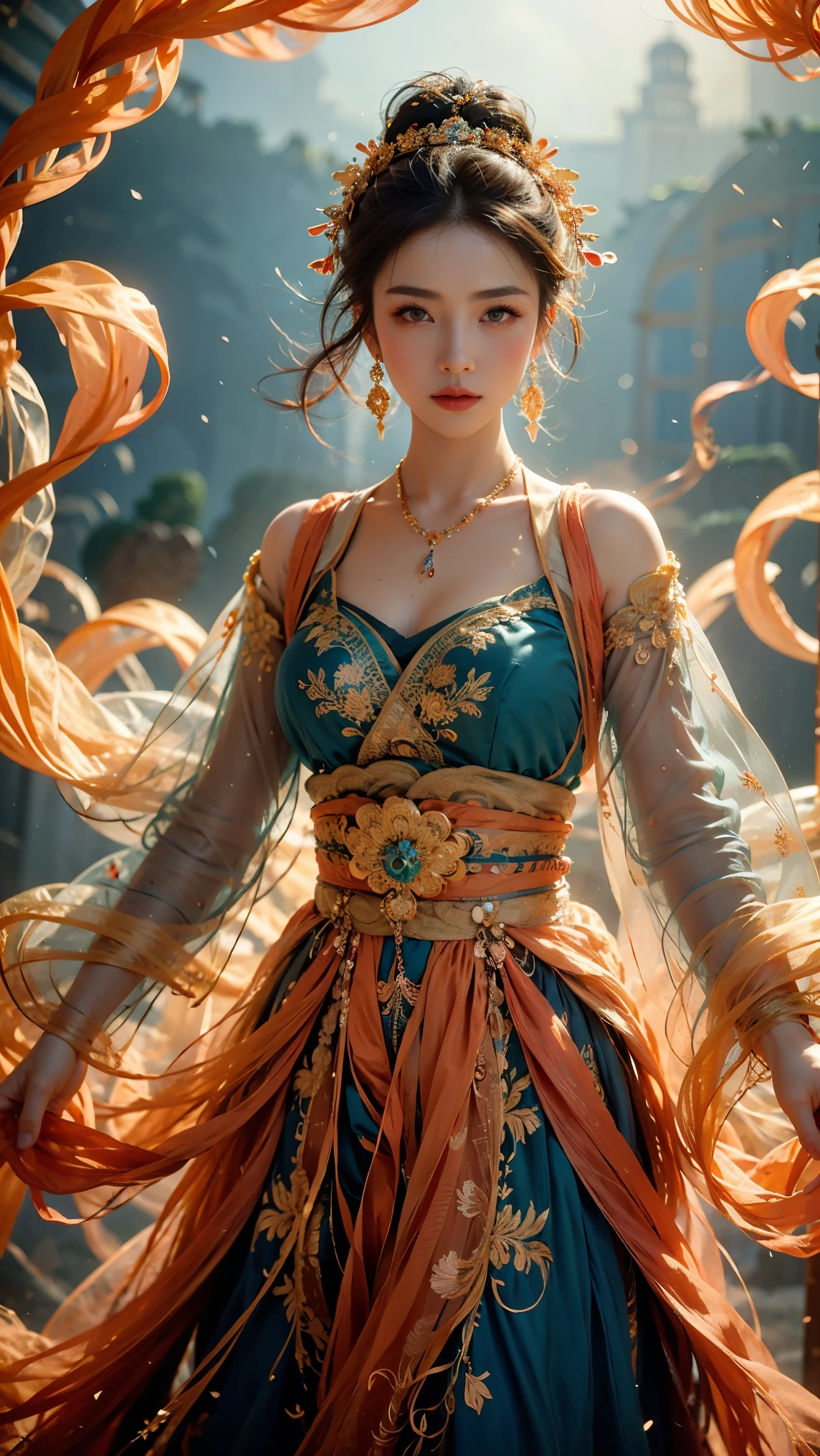 1girl,dunhuang,in clounds,clounds,fog,smoke,
masterpiece,best quality,32k uhd,hdr,dtm,cinematic lighting effects,wide shot,wide-angle lens,super vista,super wide angle,exquisite facial features,super delicate face,best fingers,