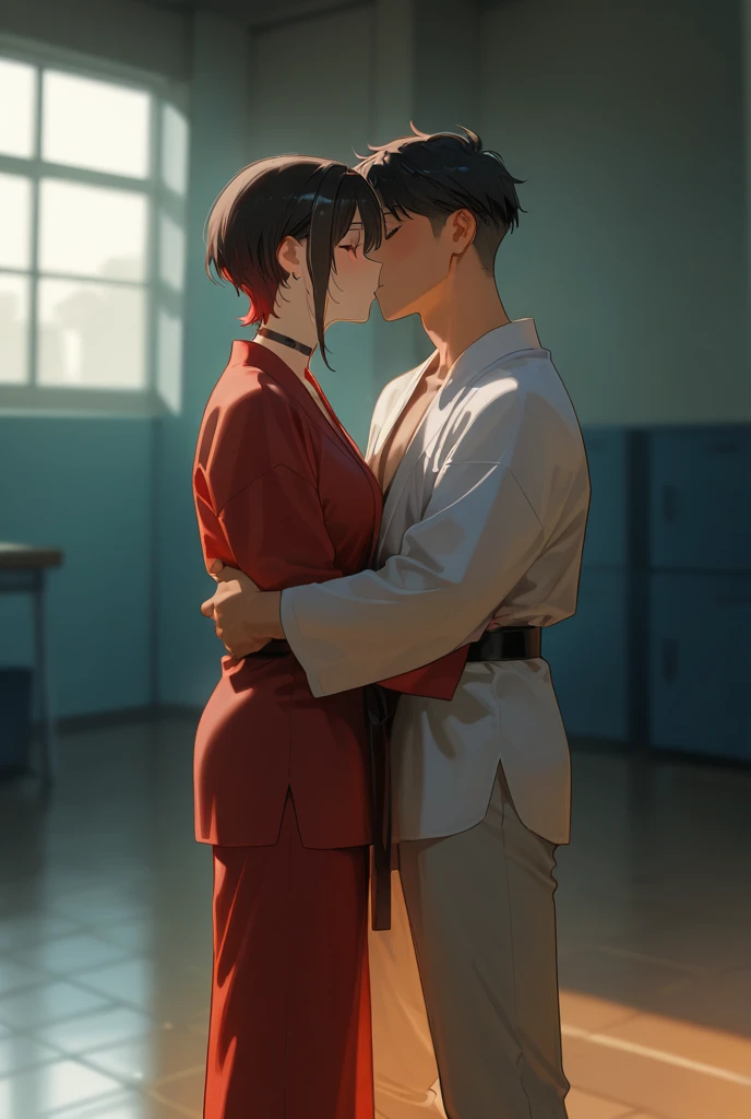 (Practical, photo-Practical:1.4), (best quality,masterpiece:1.2), RAW photos, high resolution, Intricate details, Extremely detailed, Clear focus, Movie Lighting, (whole body, Frontal photography:1.5), (couple, Two girls, A tall girl and a short girl:1.6), Japanese women standing, (couple hugging tightly each other and kissing roughly:1.5), (Grabbing another person's arm, Grab someone else's ass), Leaning against the wall outside the classroom, The face becomes smaller, Thin, slim的, slim, Thin legs, (Casual suits, skirt, Bare Legs, sock, Loafers, Wearing Tokiwadai School:1.4), Black Hair, (Delicate face, Beautiful and delicate eyes, Delicate nose), Pale skin,
(Own, Frequent urination while hugging each other, urination:1.8), (big piss pit, Urine stains, Urine runs down the legs),
Photo Background, indoors, hall,