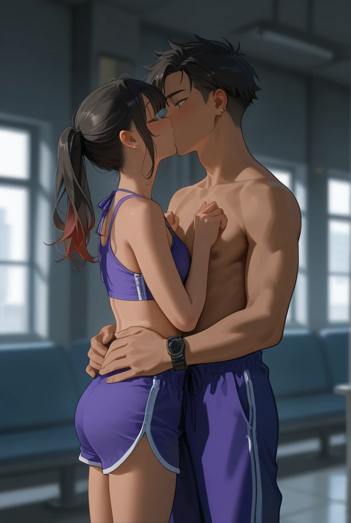 Sex with elementary school girls, blue eyes, Long Hair, Brown Hair, Side Lock, Low Ponytail,,Intense penetration sex,Creampie Sex,School Swimsuit,locker room,Open locker