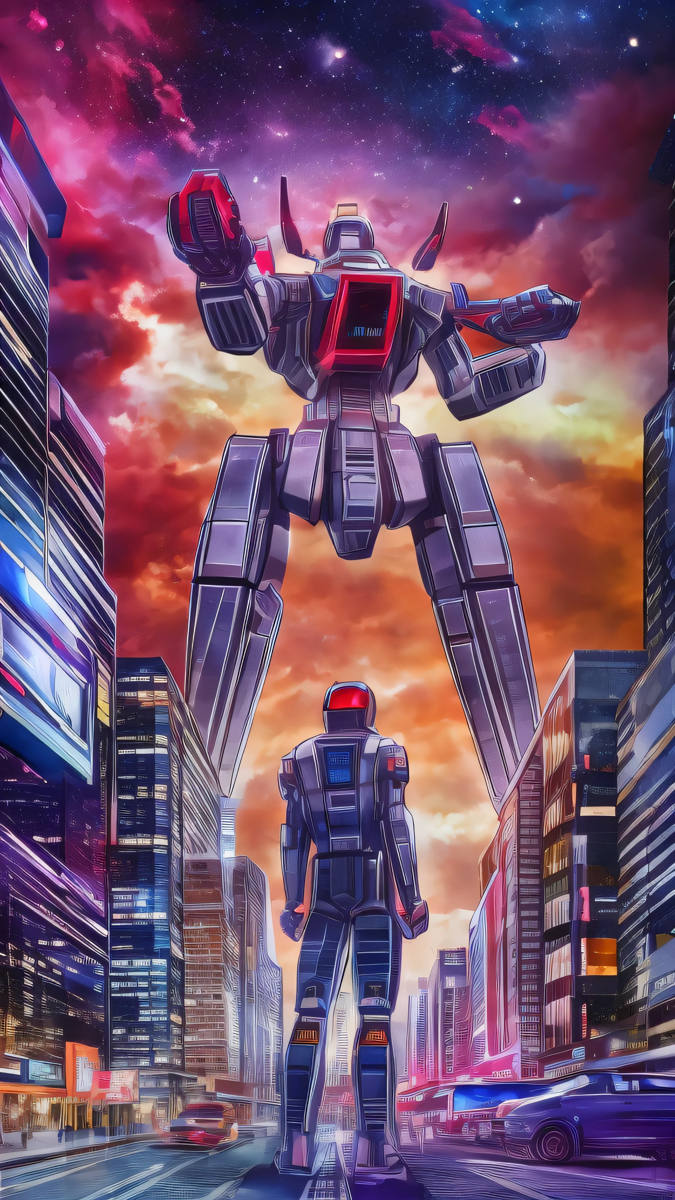  in high definition， giant robot in the city（ Gundam SEED）Is 、 is fighting in outer space with the Earth in the background、 the Milky Way galaxy in the background 。