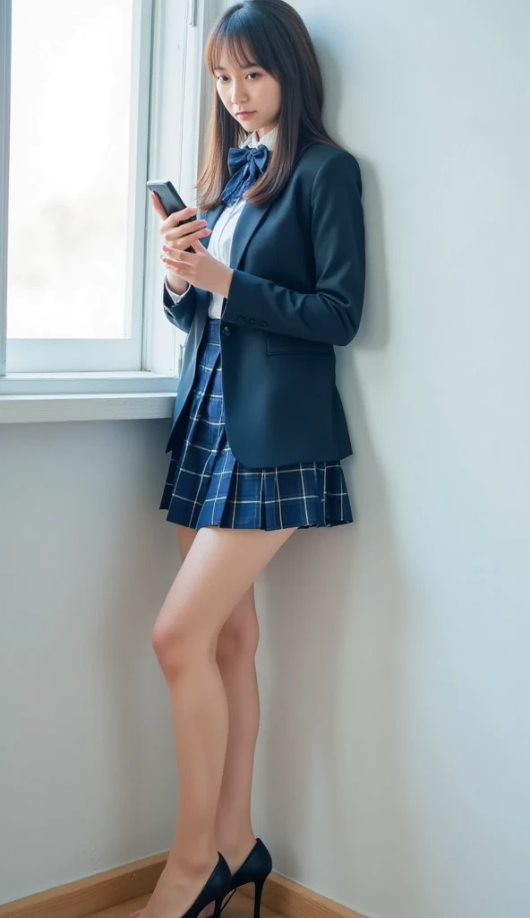 (full body:1.5)，(((1girl)):1.3),(view the viewer:1.4)，((anatomy correct):1.45),(Sitting on a turtle:1.2),(He wears large glasses and holds a book in his hand:1.15),(shy:1.15)，(Playful Sailor dress with ribbons:1.2),(Tan Pantyhose:1.3),( Uniform high heels leather shoes with bows for female students:1.1)，(Accurate and perfect face:1.3),(Blue-eyed blonde:1.2)，hyper HD, Ray traching, reflective light， structurally correct, Award-Awarded, high detail, lighten shade contrast, Face lighting ，cinematic lighting, masterpiece, super detailing, high quality, high detail, best quality, 16k，High contrast,