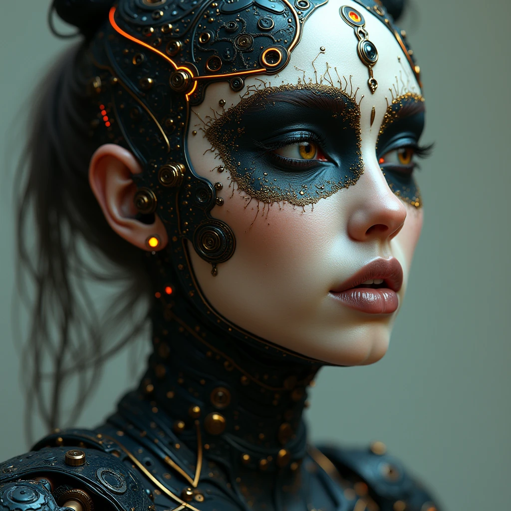 Biomechanical fashion, futuristic, edgy, h.r. giger, alexander mcqueen, the wachowskis, sci-fi, shiny, sleek, cybergoth, detailed cinematic photoshoot ultra hdr 16k high defination lightings shot on canon Eos m50 mark 2 --auto --s2