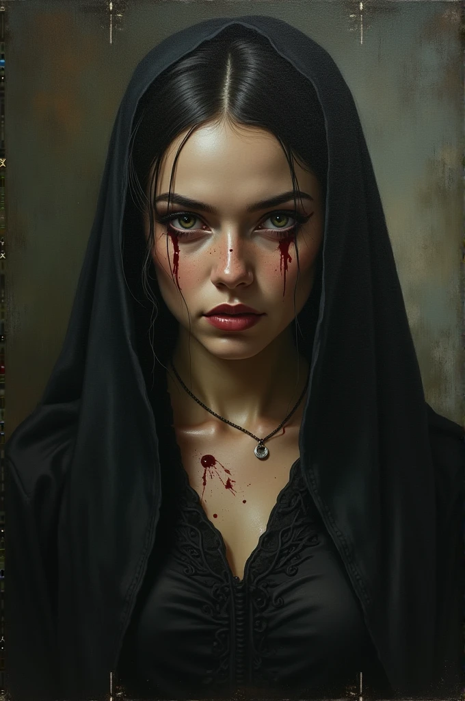 (papel de parede 8k extremamente detalhado), Tema escuro, Vampire the Masquerade, Horror moderno, anos 2020, (mulher), (25),((mulher islamica)) vestindo (burca), foco afiado, (subsurface scatter:1.1), fotografia premiada, rosto centrado, (rosto do [Sheila Vand]), foto de meio corpo:1.1, cabelo (hajib), olhos (description):1.2, expression (estudiosa, concentrada), biblioteca, lighting dramatic.