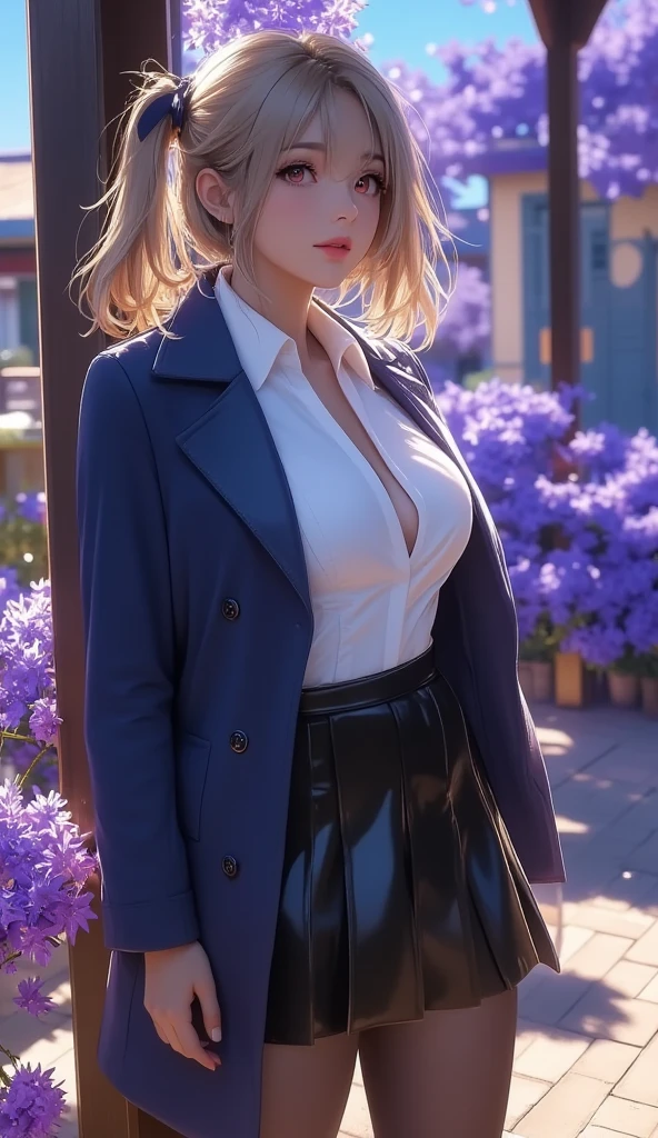 (Ultra high definition,Very sophisticated,Perfect Face,Age is 16,Highest quality,Realistic raw texture,Realistic,Natural smile,Pink platinum blonde,Sexy hairstyle:1.5),(Slender and exquisite physique,Stylish thin eyebrows,Big Breasts:1.2),(see through,Loose blazer uniform,Long rabbit ears,I can see your chest:1.4),(perfect body,perfect proportion,The torso is short,Moon and silver grass background:1.3),