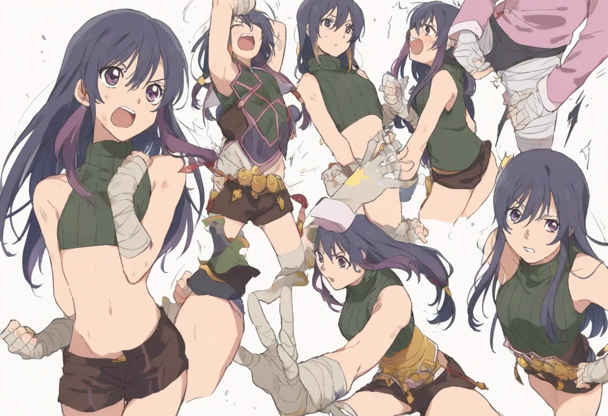 Female Combatant、Japanese girl、Close-up of a girl in a black leotard、Black glossy leotard、Black boots、Saiyan Girl, wonderful, Nano Girl, Female body type, Inspired by Hiromu Arakawa, Anime Manga Robot!! Anime Girls, Fubuki, Full Body Suit, by Hiromu Arakawa、wonderful, silk, Beautiful and attractive anime teen, Anime Girls of the future, tears,Drooling,Pee,Sweat,Tongue out,incontinence,Peeing、Estrus、Eyes wide open,Estrus,Blushing,Nipples are erect,Face is hot、Lust、Stabbed with a sword